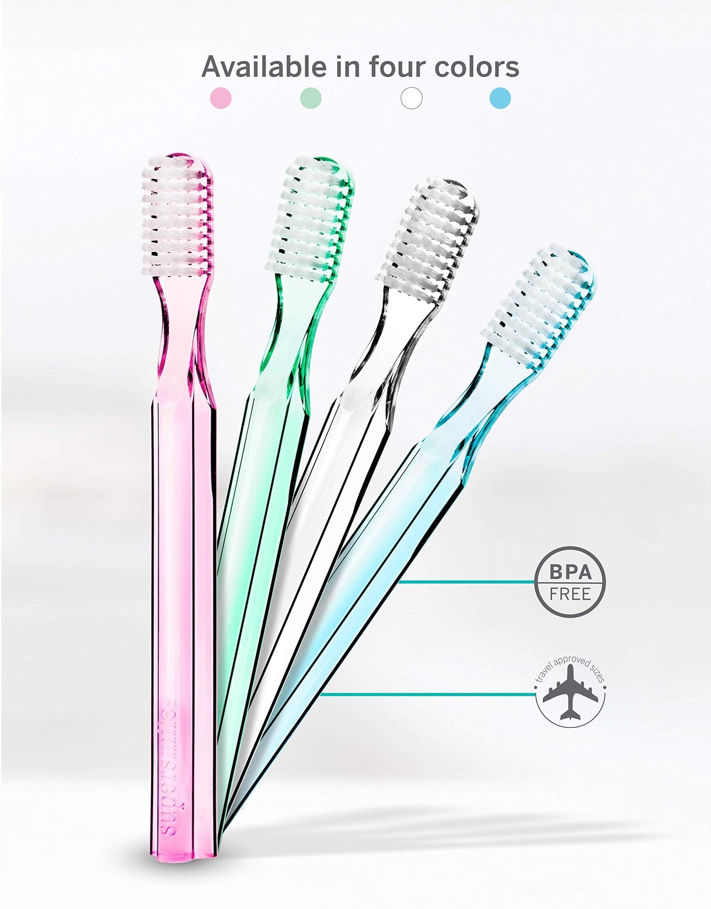 Supersmile New Generation Toothbrush w/ Patented 45° Soft Nylon Bristles - Whitening Tooth Brush w/ Ergonomic Handle Guarantees ADA Recommended Brushing Angle for Adults & Children (Blue)