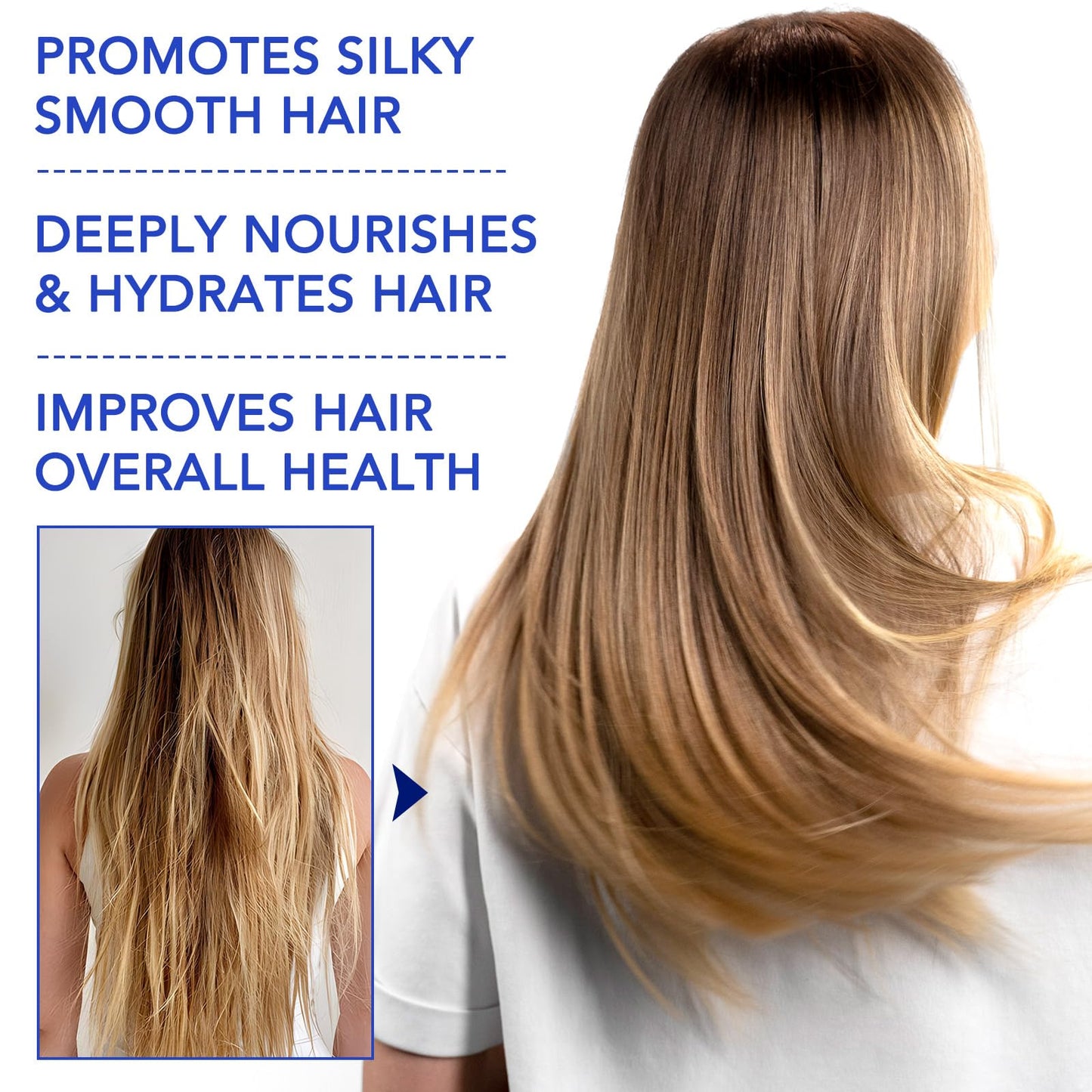 Hair Vitamin Serum Capsule for Frizzy & Dry Hair,Hair Treatment Oil No Rinse with Vitamins A C E Pro B5,Moroccan Macadamia Avocado oil,Repair Damaged Hair,Hair Moisturizing,Smooth & Shiny,3.35 OZ