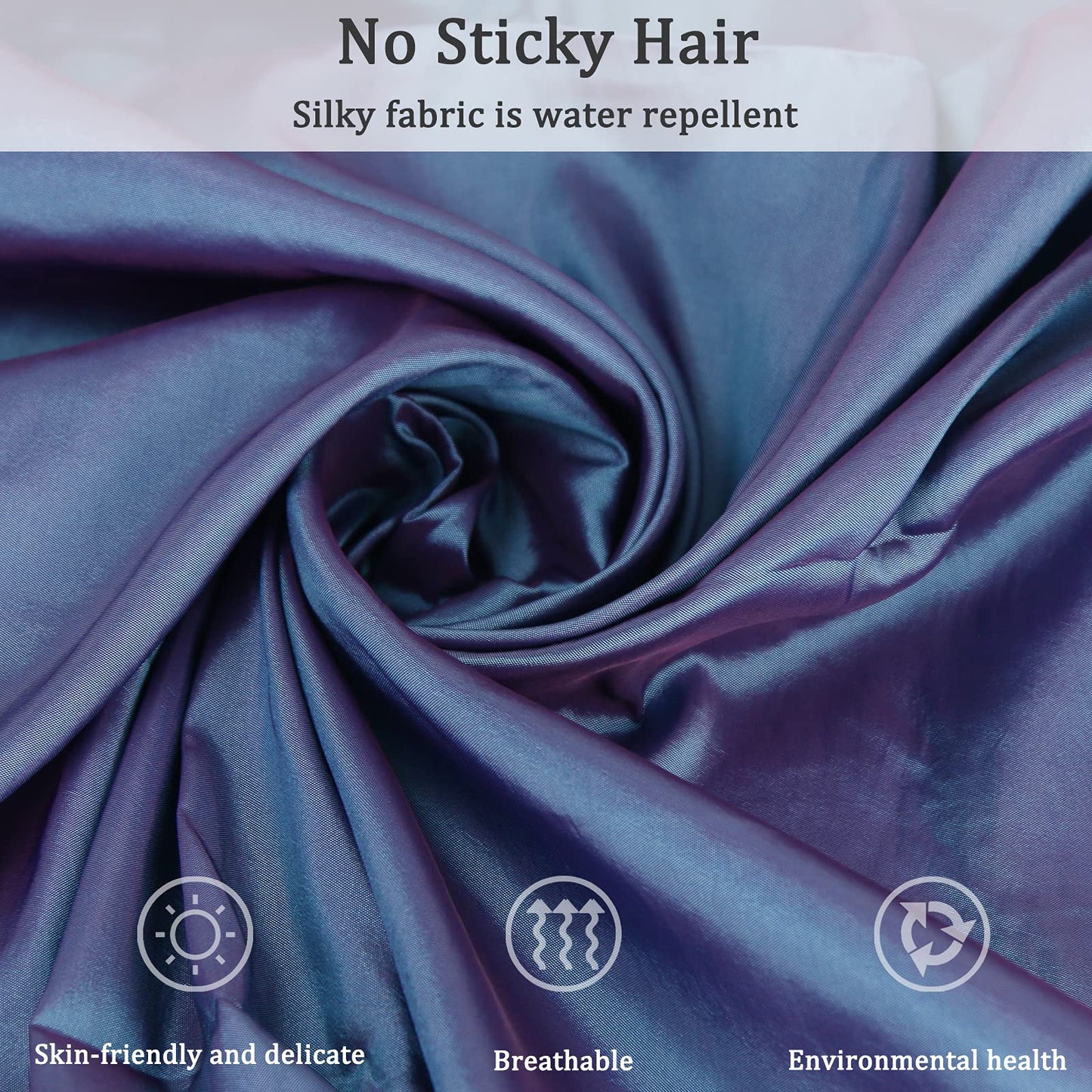 Exttlliy Chameleon Fabric Salon Smock Professional Stylist Jacket Waterproof Haircut Cape Barber Apron (Light Purple, L)