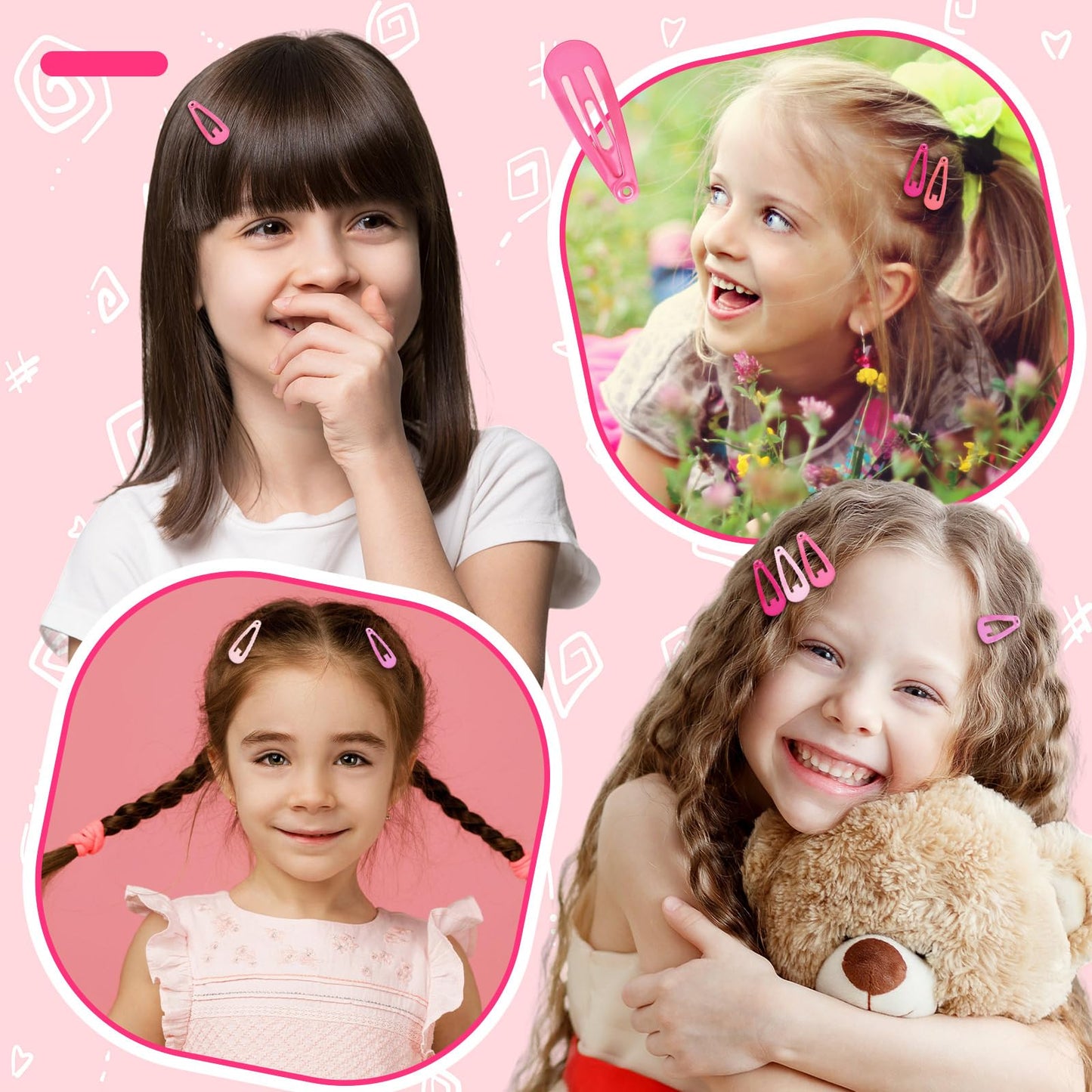 Cindeer 180 Pcs Snap Hair Clips Small Metal Barrettes Thin Hair Girls Hair Pins for Toddler Kids Women Accessories Salon Supplies (Pink Purple Color,1.2 Inch)