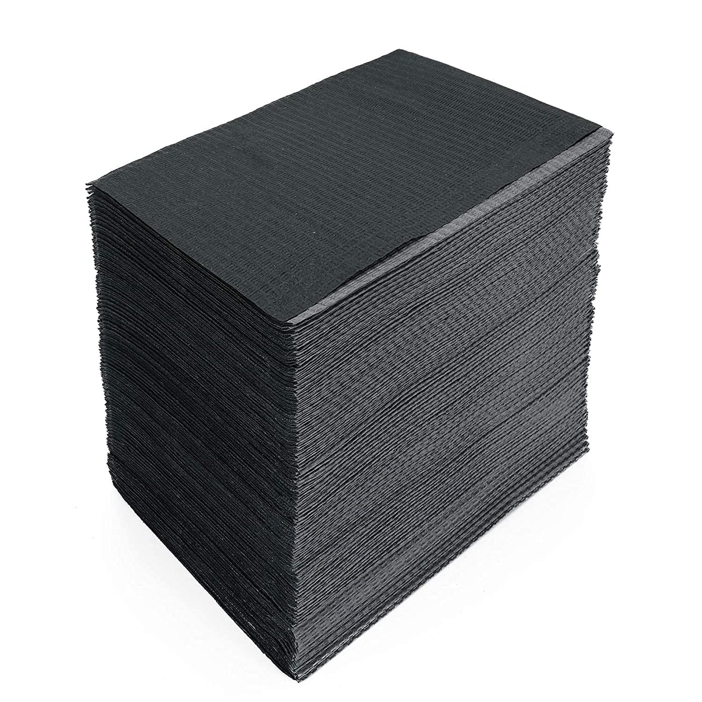 50pcs Disposable Dental Bibs 13"x18",3 Ply Black Waterproof Tattoo Bib Sheet for Patients - Dentist or Medical Tray Cover and Waterproof Nail Art Table Cushion Supplies (Black)