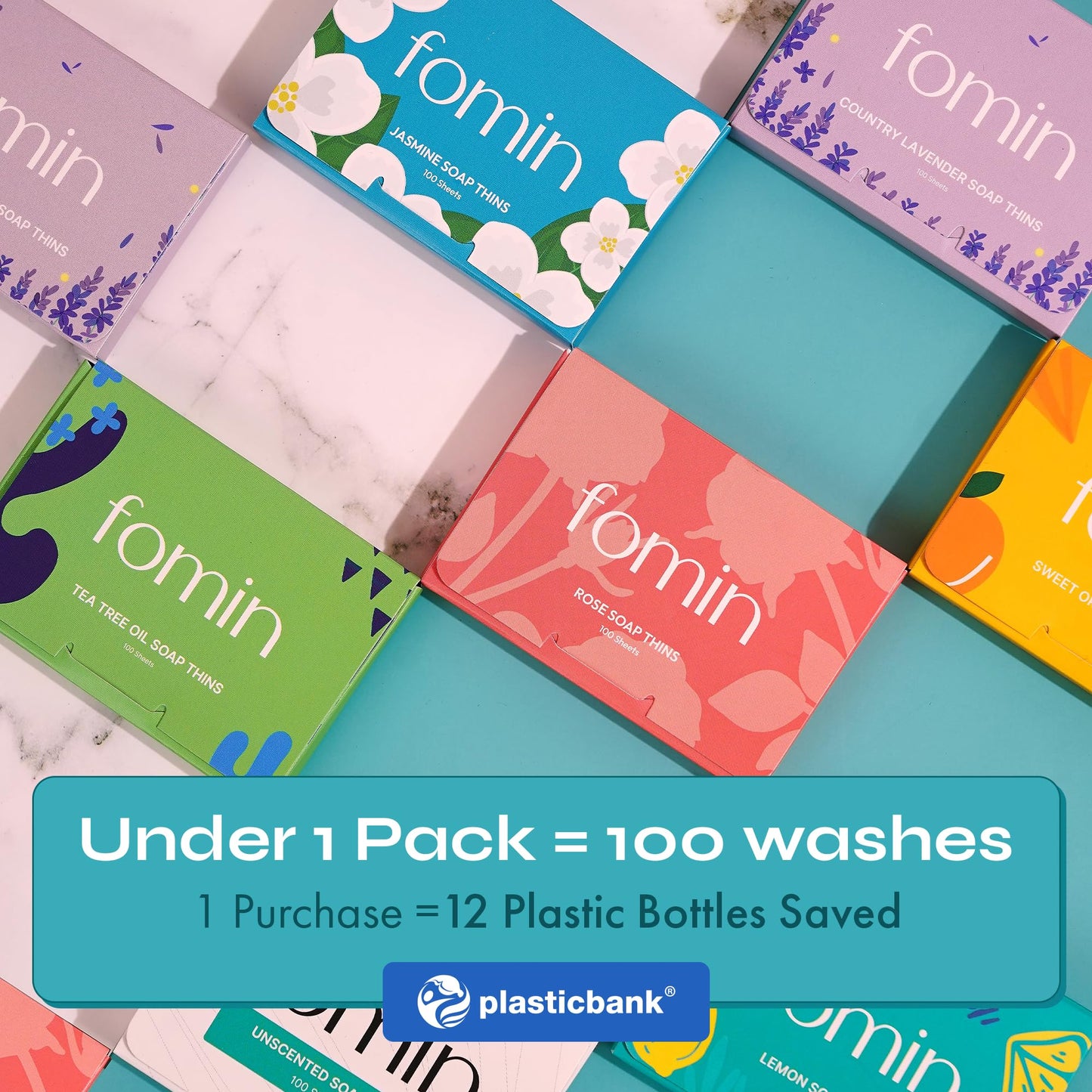 FOMIN - Antibacterial Paper Soap Sheets for Hand Washing - (200 Sheets) Unscented Portable Travel Soap Sheets, Dissolvable Camping Mini Soap, Portable Hand Soap Sheets
