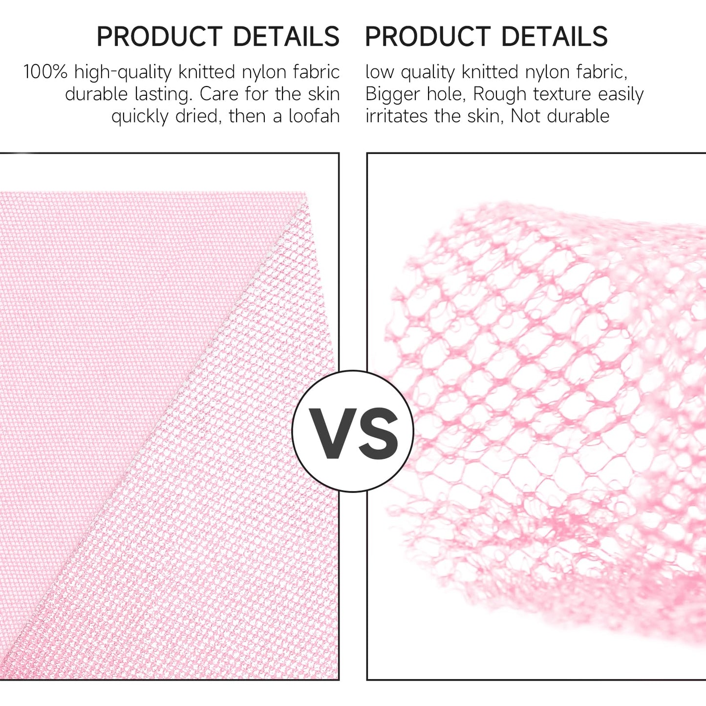 Metene 6 Pieces African Exfoliating Net, Colorful African Net Cloth, Long African Net Sponge Body Scrubber for Use in Shower, Bath Shower Wash Cloth for Skin Smoother Daily Use (Pink,Purple)