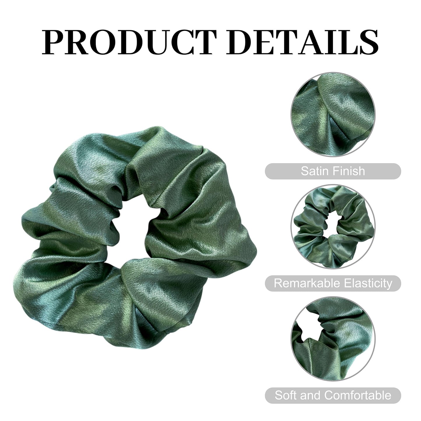 LADY&HOME Bridesmaids Scrunchies, Proposal Gifts for Bachelorette, Bridal Shower (Sage Green, 10 Packs)