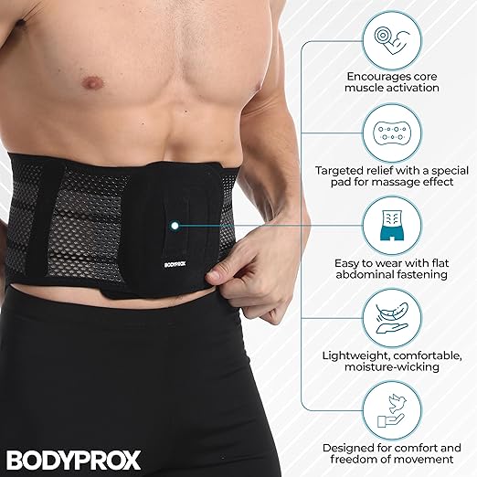 Bodyprox Breathable Back Brace, Back Support Brace for Men and Women. (X-Large)