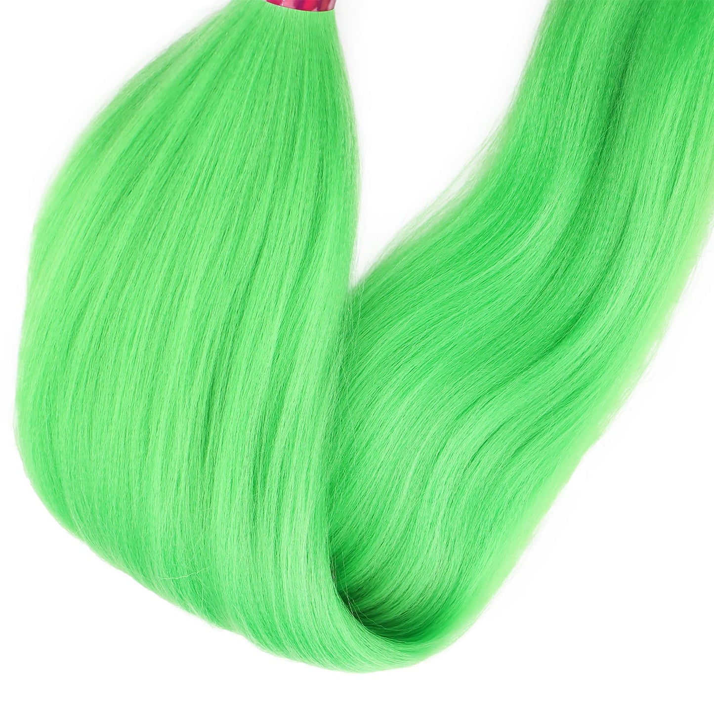 Neon Green Braiding Hair Pre Stretched 2 Packs Box Braids Hair Extensions 26 Inches Synthetic Pre Stretched Braiding Hair
