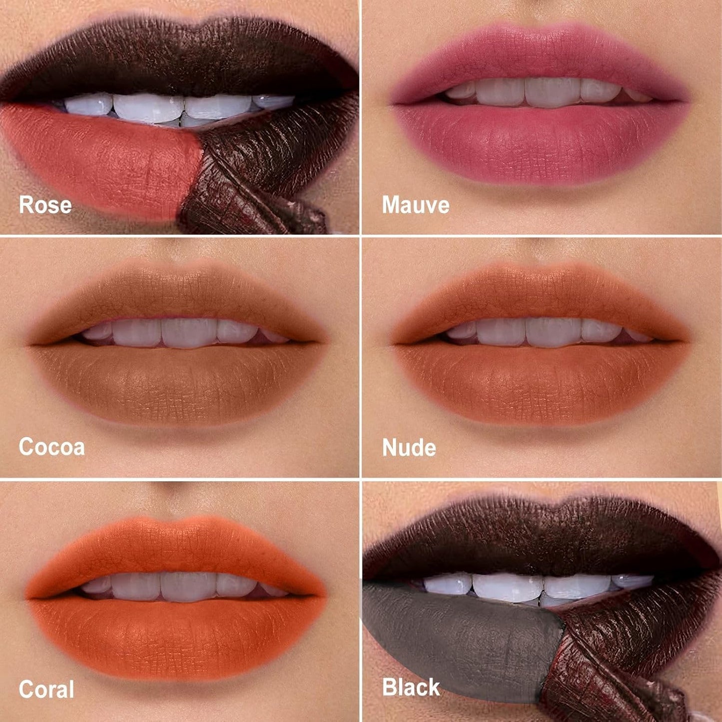 OETUIOW Lip Stain Peel Off, Lip Liner Moisturizing Long-Lasting & Waterproof, Transfer Proof & Plumping, Non-Stick Cup, Cocoa Color