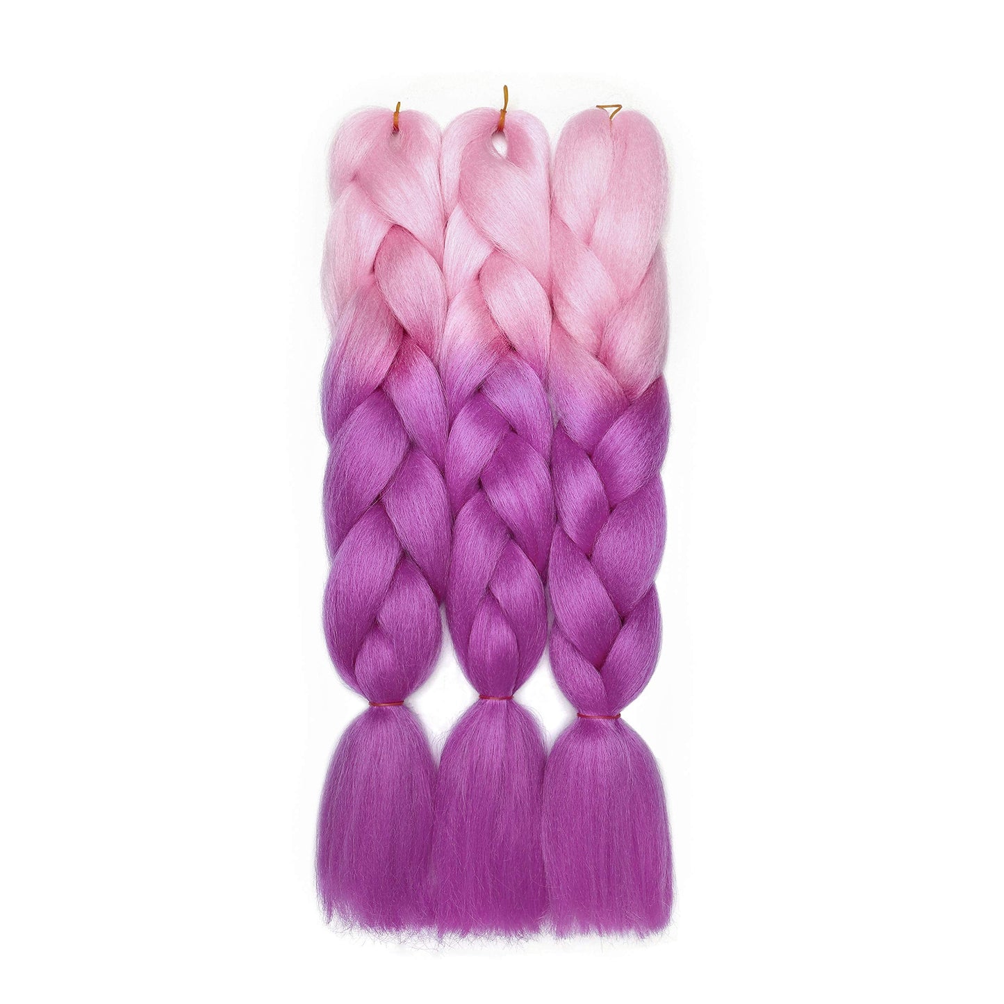 Benehair Ombre Braiding Hair 6 Bundles/lot 24inch Jumbo Braiding Hair Extensions High Temperature Synthetic Braid Hair Braiding Hair Pre Stretched Braid Extensions (Light Pink+Purplish Red)