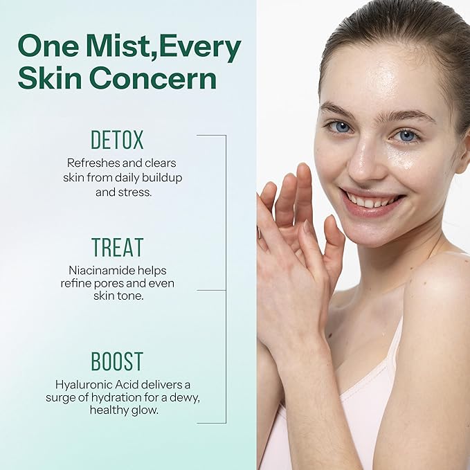 Fortify 9-in-1 Korean Facial Mist Spray with Hyaluronic Acid & Aloe Vera - Ultra Hydrating - Dermatologist Tested, Fragrance-Free - for All Skin Types, Clean Beauty - 130ML/4.39Oz