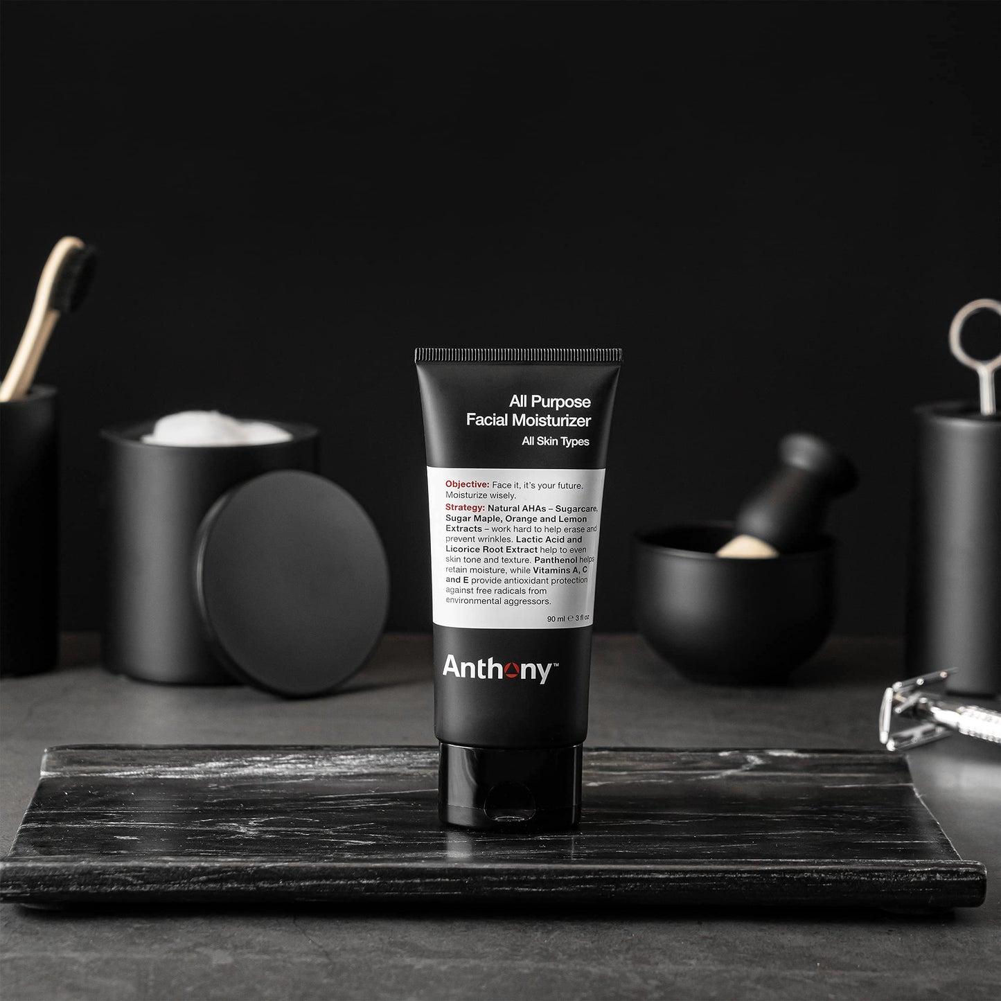 Anthony Essentials Duo Glycolic Facial Cleanser for Men and All-Purpose Facial Moisturizer - Men’s Hydrating Lotion for Dry Skin