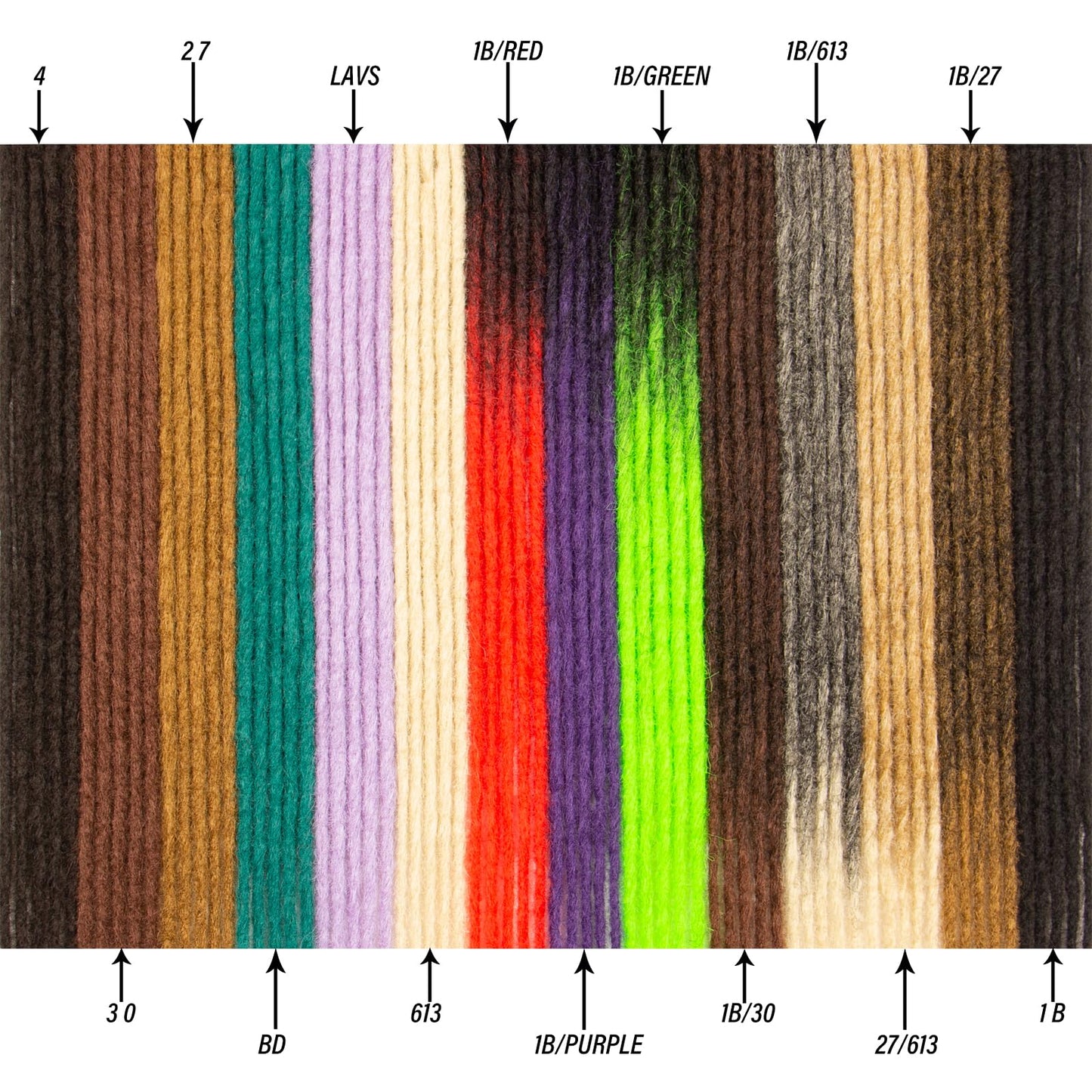 Double Ended Dreadlock Extensions 0.6CM Diameter Synthetic Hair 24Inch 10Strands Reggae Braids Hip-hop Style(Double Ended 10trands,4)