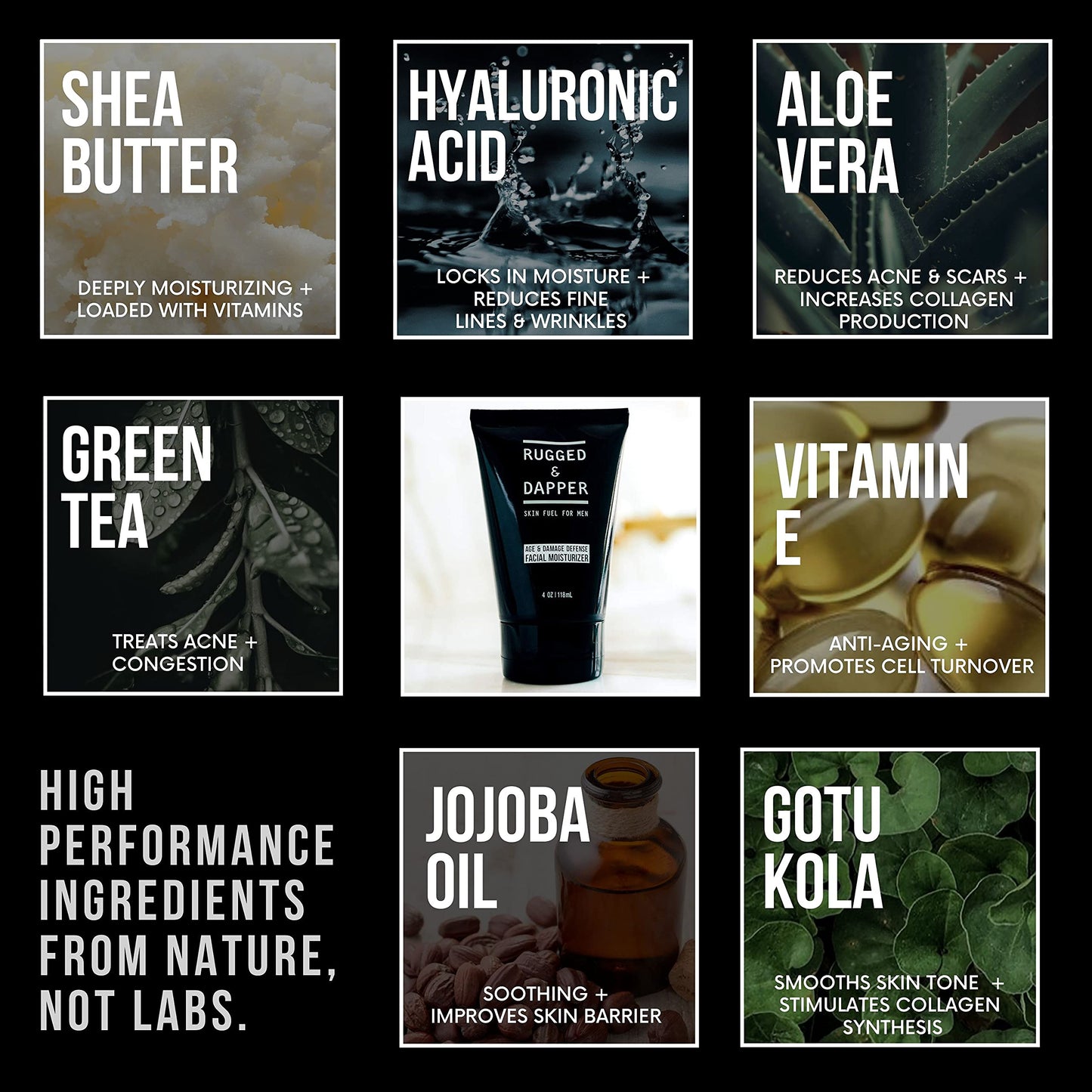 RUGGED & DAPPER Age + Damage Defense Facial Moisturizer and Ronan Cologne for Men