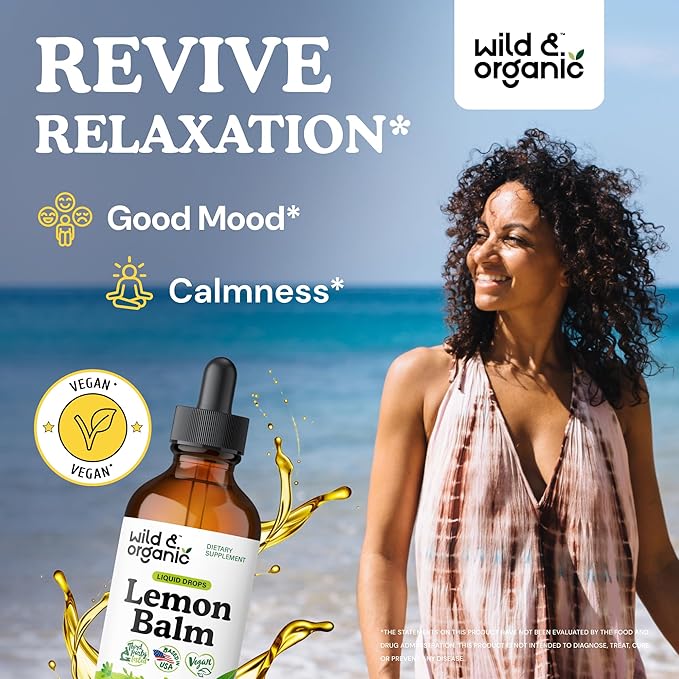 Wild & Organic Kava Kava Tincture 4 fl oz & Lemon Balm Tincture 4 fl oz