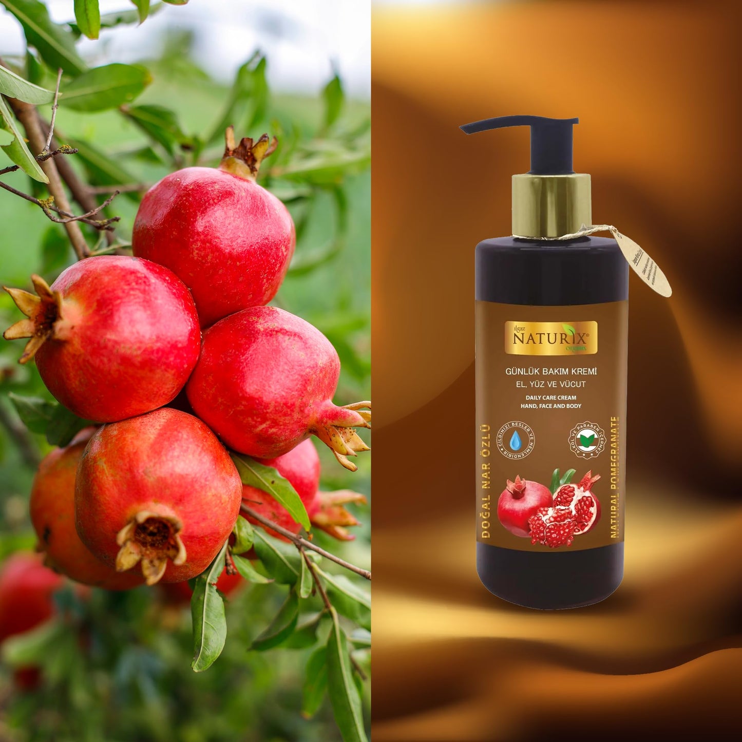 Hand Face and Body Pomegranate Vitamin Cream 8.45 Oz | Nourishing Care Normal to Dry Skin Lotion | Intensive Moisturizer Cream