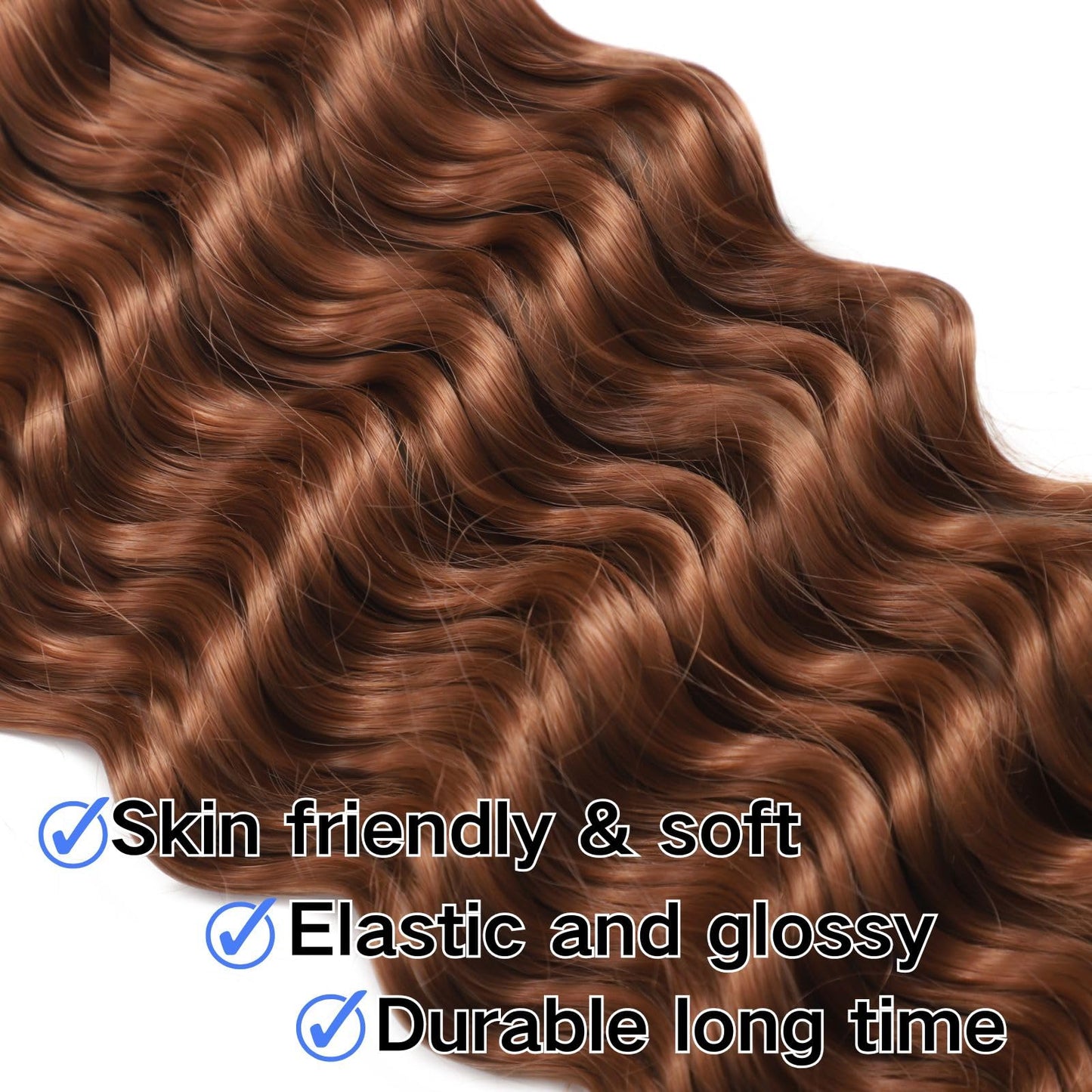 Deep Bulk Hair For Braiding Hair Wet And Wavy Deep Wave Bulk Hair 20inch Quality Synthetic Micro Braiding Hair Extensions for Boho Braids No Weft 20inch 200g,2Pack 30#