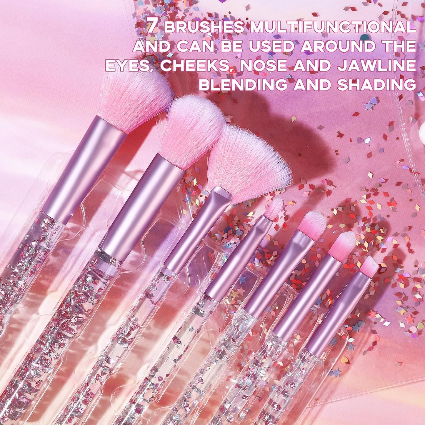 18 Colors Eyeshadow Palette With 7 pcs Soft Brushes Makeup Set High Pigmented Shimmer Matte Metallic Glitter Pink Nude Sage Green Eye Shadow Brush Make Up Kit for Women & Teen, Beginner & Pros