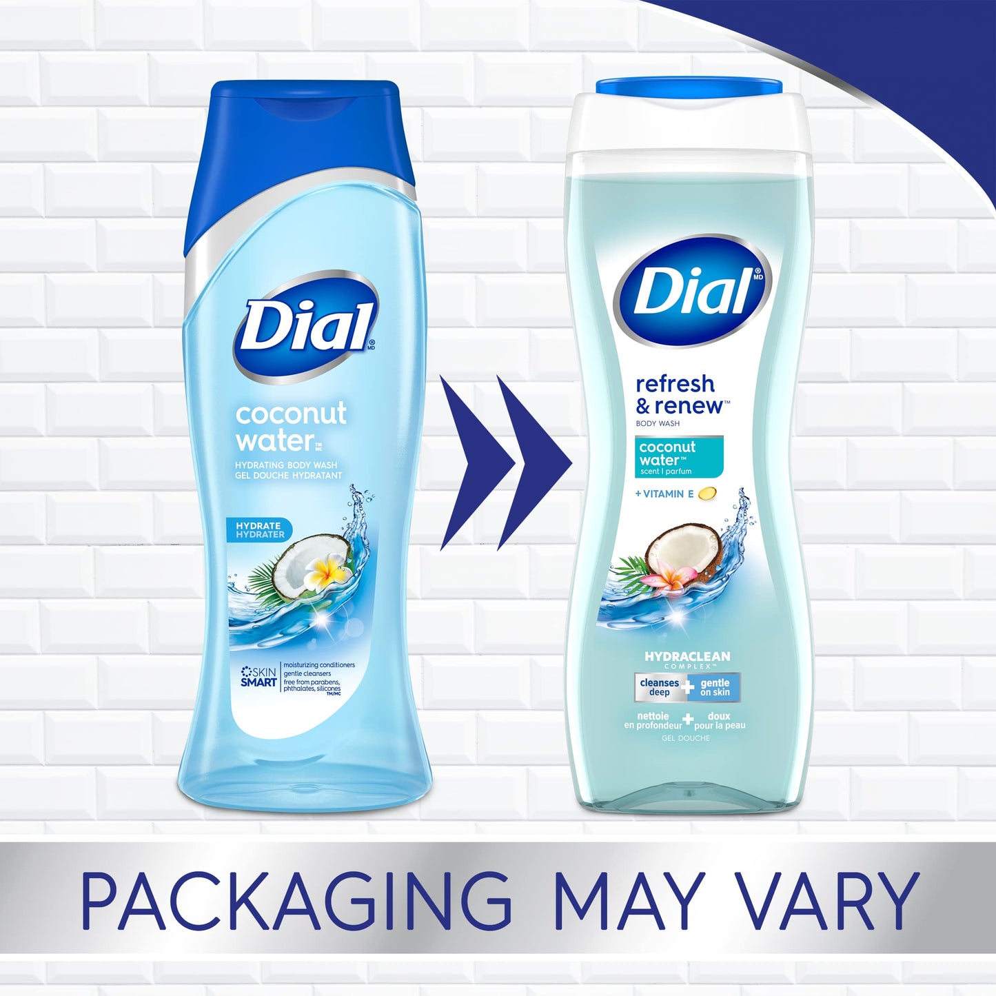 Dial Body Wash, Coconut Water, 21 Ounce , 4 Count (Pack of 1)