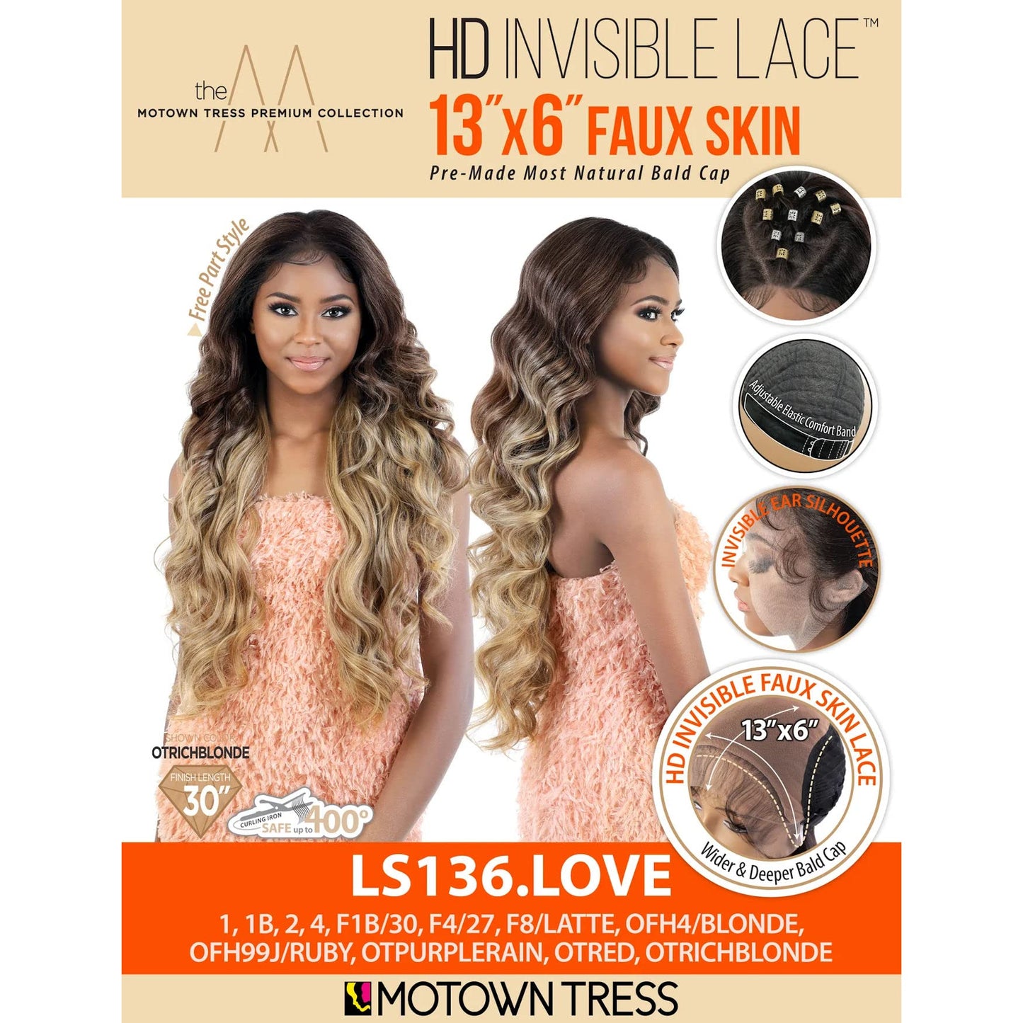 Motown Tress (Ls136.love - Heat Resistant Fiber HD Invisible Lace Front Wig in OTRED
