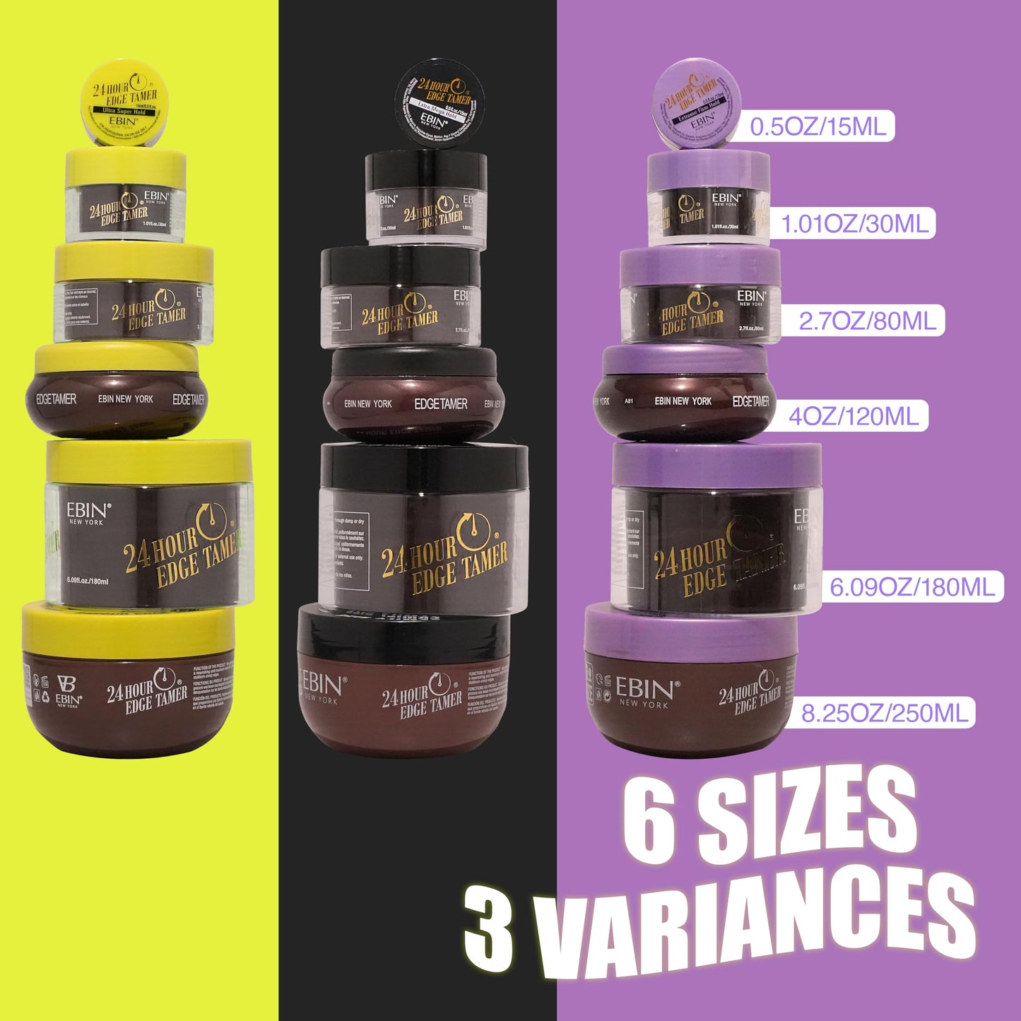 24 Hour Edge Tamer, Ultra Super Hold, 4.0Oz - No Flaking, White Residue-Free, Shine & Smooth Texture, Enriched with Argan Oil & Castor Oil, Healthy Hair Styling Gel, Strong Hold, Perfect Edges