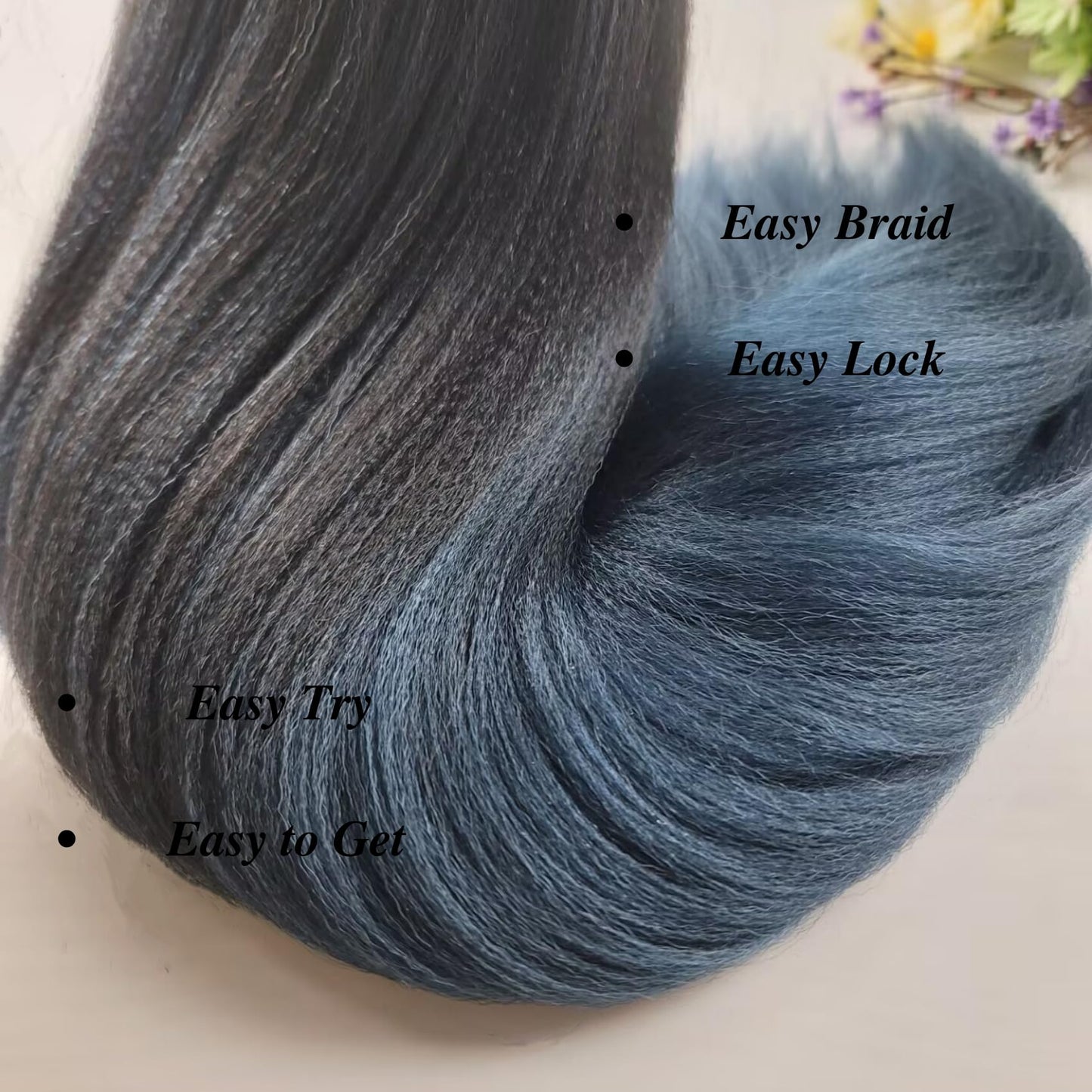 Navy Blue Braiding Hair Pre stretched Kanekalon Prestretched Braiding Hair Ez Braid Colored Braiding Hair Extensions Knotless