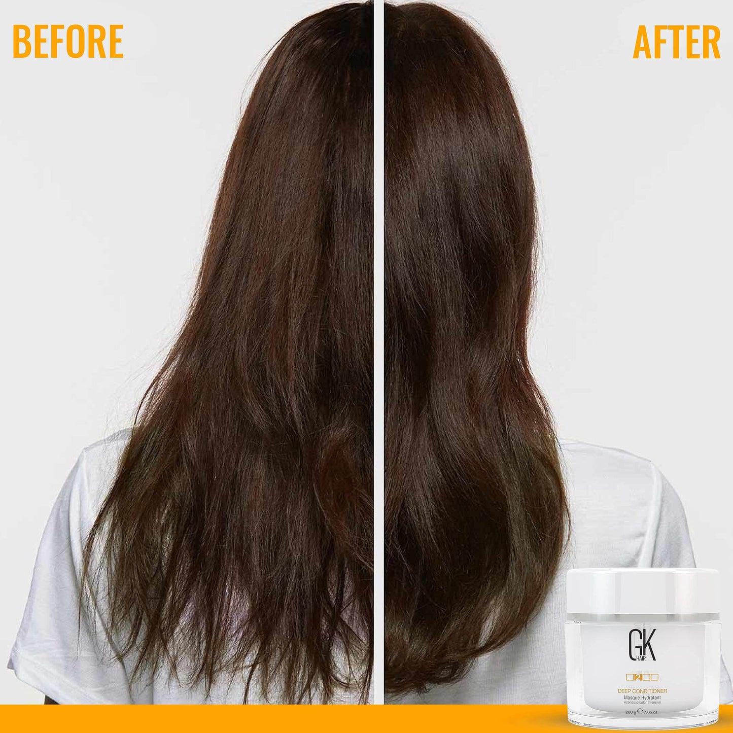GK HAIR Global Keratin Deep Conditioner Masque 200g/7.5oz - Leave in Conditioner Spray (120ml/4 fl. oz) Hair Protection with Natural Oil
