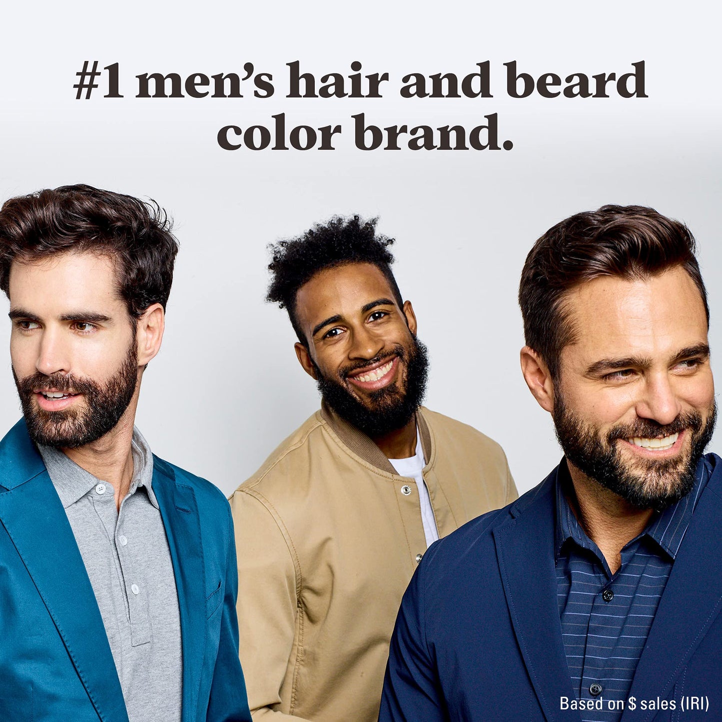 Just For Men Mustache & Beard, Beard Dye for Men with Brush Included for Easy Application, With Biotin Aloe and Coconut Oil for Healthy Facial Hair - Light Brown, M-25, Pack of 3