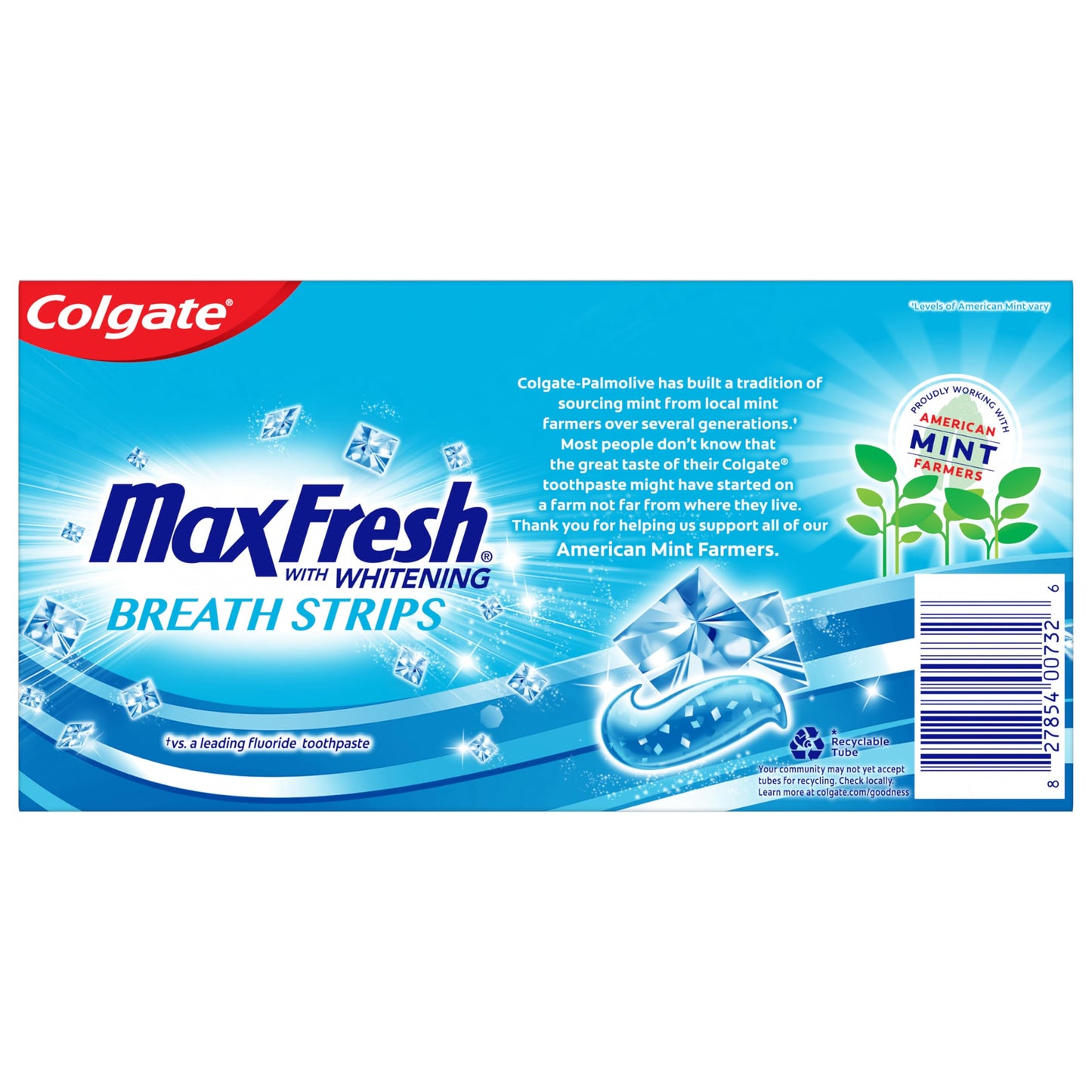 Colgate MaxFresh Whitening with Breath Strips Toothpaste Clean Mint 12.6 Ounce total (2 pack)