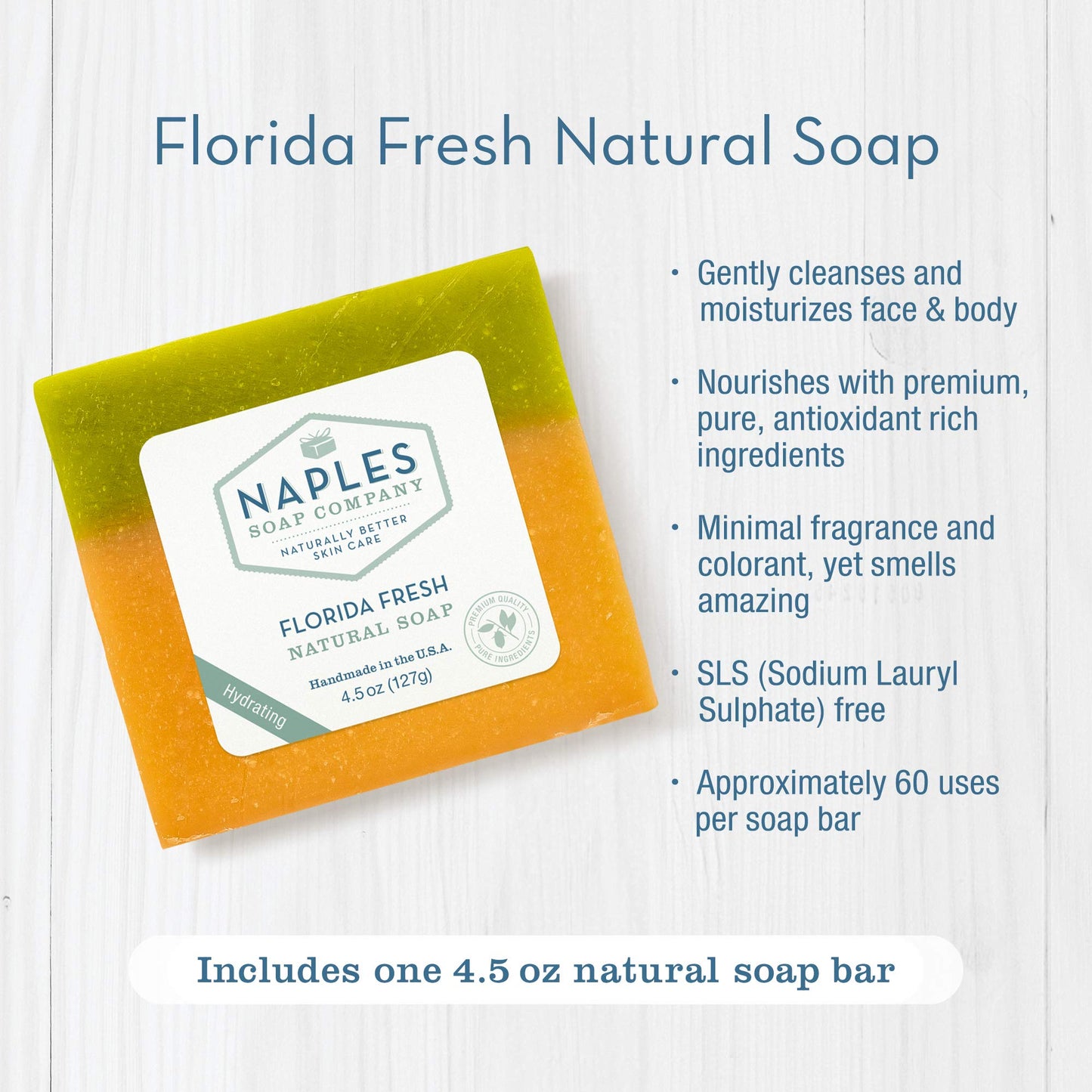 Naples Soap Company Natural Shea Butter and Olive Oil Soap Bar – Antioxidant-Rich Soap Bar Naturally Moisturizes for Smooth, Supple Skin – No Harmful Ingredients – Florida Fresh, 4.5 oz