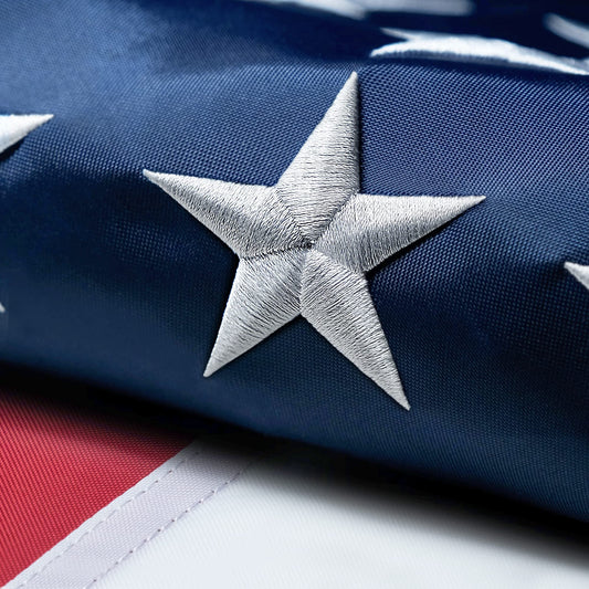 American Flag 2.5x4 FT Outdoor, Heavy Duty High Wind US Flag, Embroidered Stars, Sewn Stripes, Brass Grommets, The Best Double Sided United States Flag Suitable For Outside Use