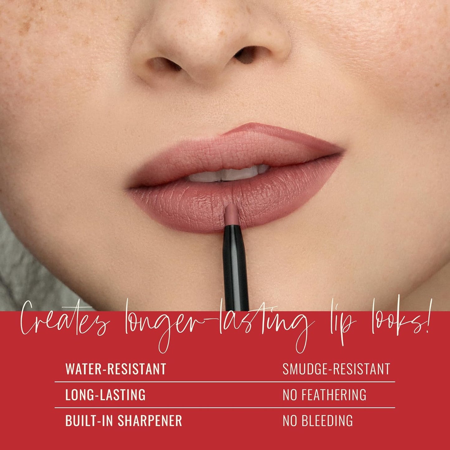 Runway Rogue Designer Liner Lip Pencil, Matte Rich Burgundy-Blackberry Lip Liner Pencil and Lip Liner Sharpener, ‘Throwback’