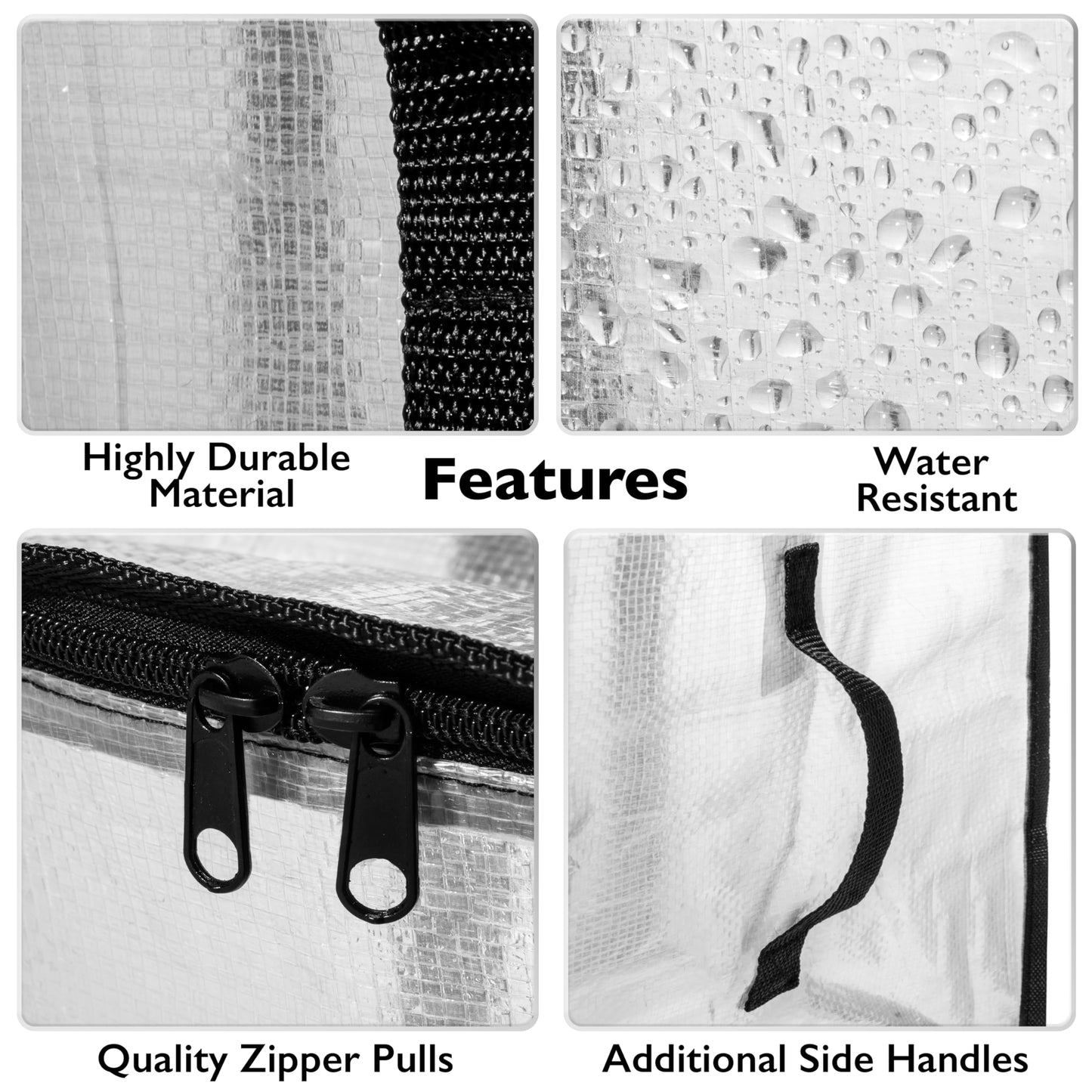 ClearSpace Heavy Duty Storage Bags Clear Storage Bins with Lids, Large Packing Boxes with Backpack Straps & Zippers College Dorm Moving Supplies, 8 Pack