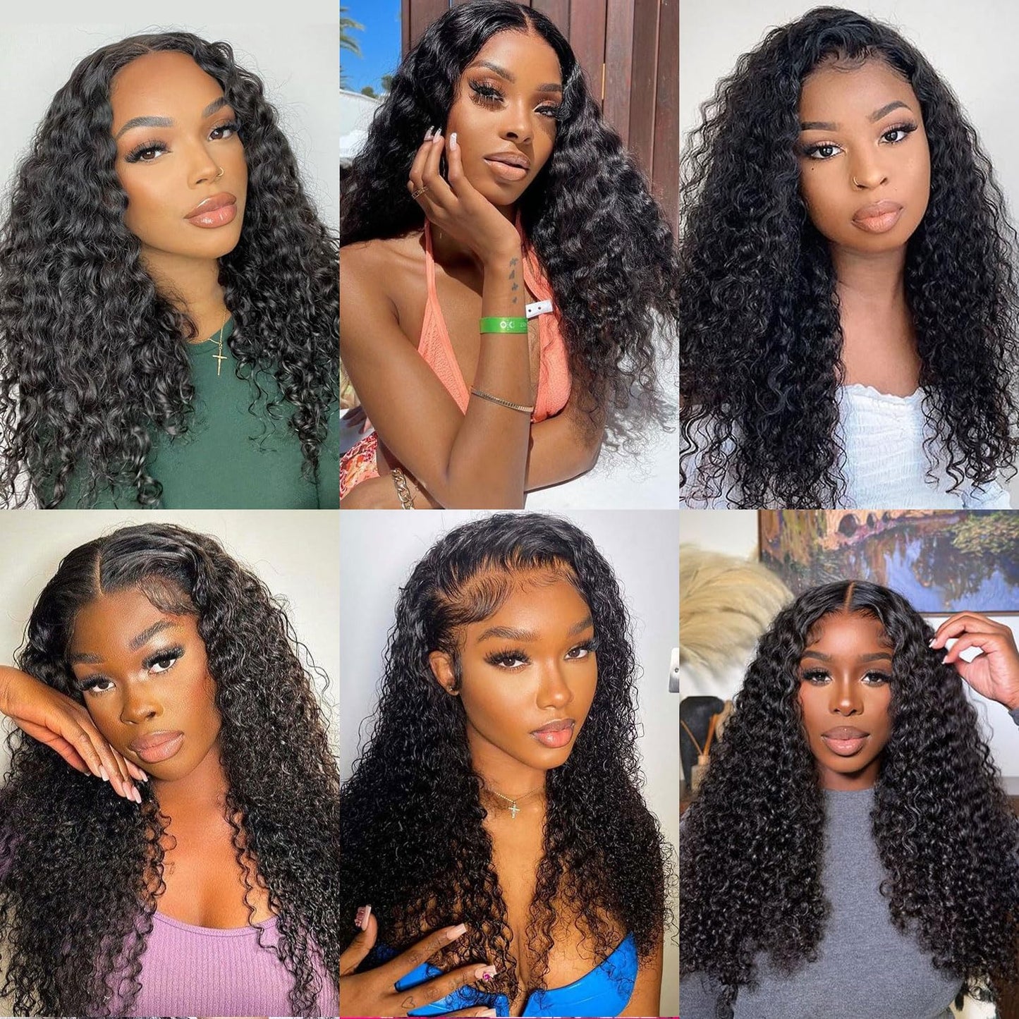 Lace Front Wigs Human Hair: 13x4 Deep Wave Lace Frontal Wigs Human Hair for Women 200 Density 20 Inch HD Transparent Glueless Deep Curly Lace Wigs Human Hair Pre Plucked with Baby Hair Natural Black