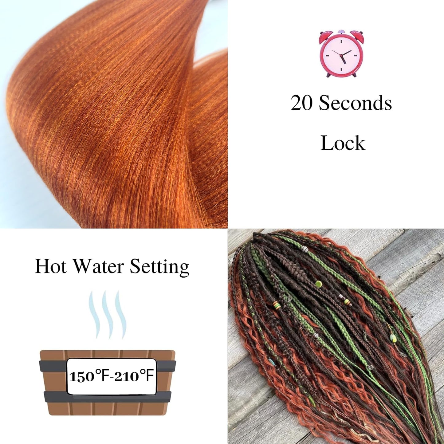 Copper Red Braiding Hair Pre stretched Box Braiding Hair Extensions Feed in Braids
