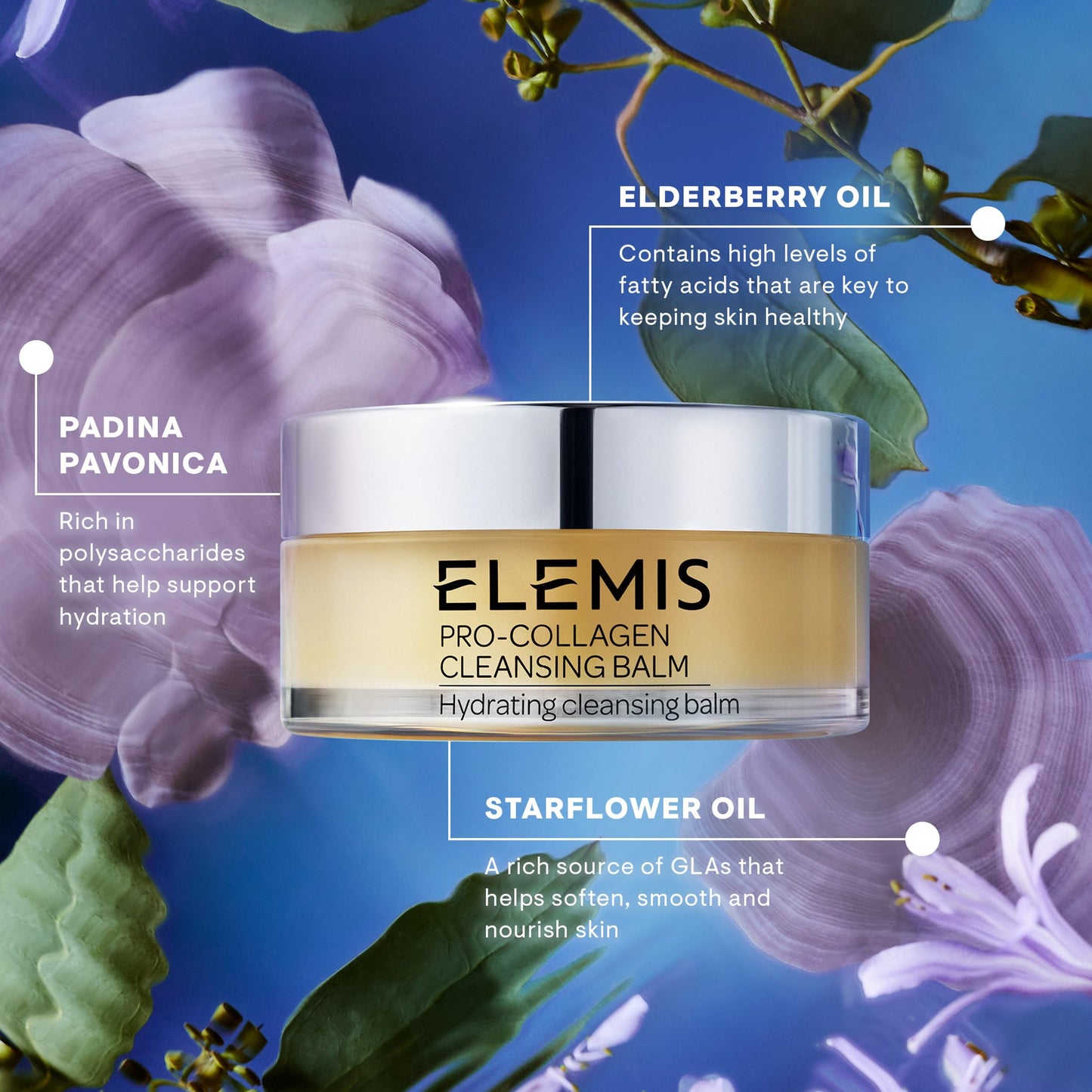 ELEMIS Pro-Collagen Cleansing Balm Makeup Remover, Daily Hydrating Facial Cleanser, Oil Cleanser, Oil Makeup Remover, Deep Cleanse