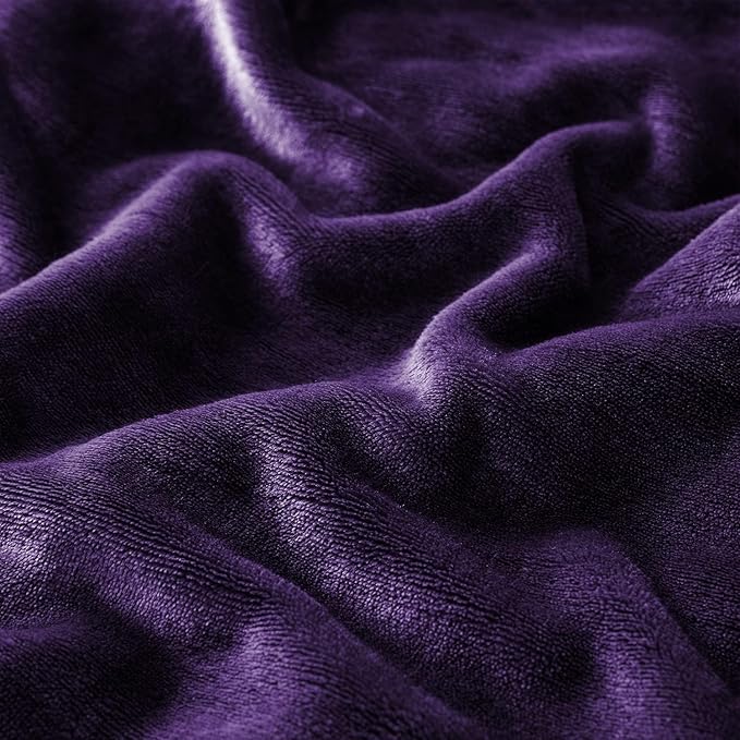 IR Imperial Rooms Purple Sherpa Fleece Throw Blanket Twin Size for Bed - Wholesale Bulk Pack of 12 Sherpa Blankets - Soft Fluffy Throw Blankets for Hotels, Guest Bedroom, 60x80 Inches