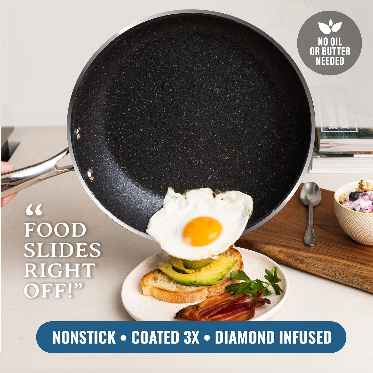 Granitestone Red Pots and Pans Set Nonstick, 20 Pc Kitchen Cookware Set & Bakeware Set with Mineral & Diamond Coating, Long Lasting Nonstick, Ultra Durable, Oven and Dishwasher Safe, 100% Toxin Free