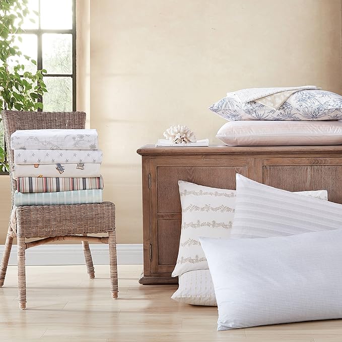 Tommy Bahama - Queen Sheets, Cotton Percale Bedding Set, Crisp & Cool, Stylish Bedding Set (Beach Chairs Multi, Queen)
