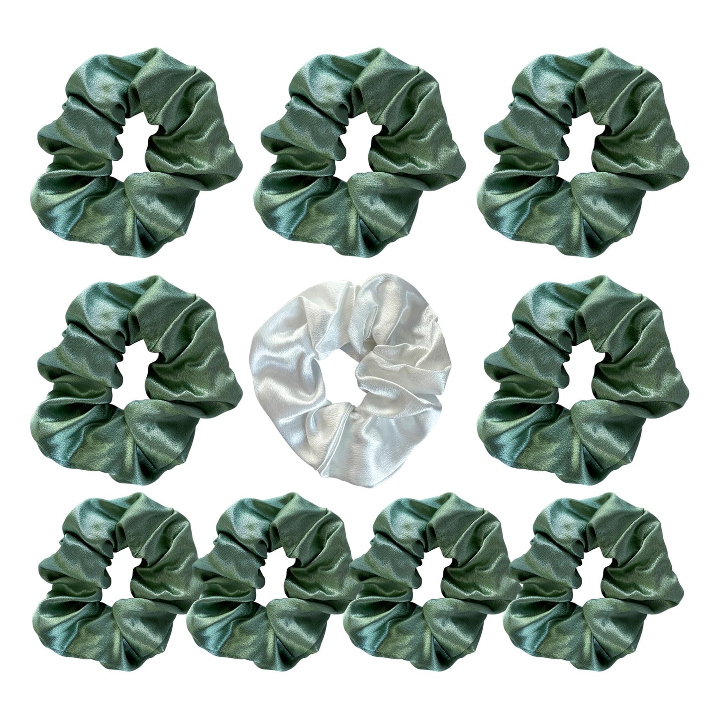 LADY&HOME Bridesmaids Scrunchies, Proposal Gifts for Bachelorette, Bridal Shower (Sage Green, 10 Packs)