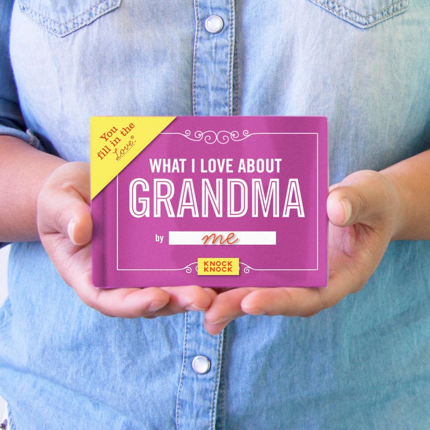 Knock Knock What I Love about Grandma Fill in the Love Book Fill-in-the-Blank Gift Journal, 4.5 x 3.25-inches