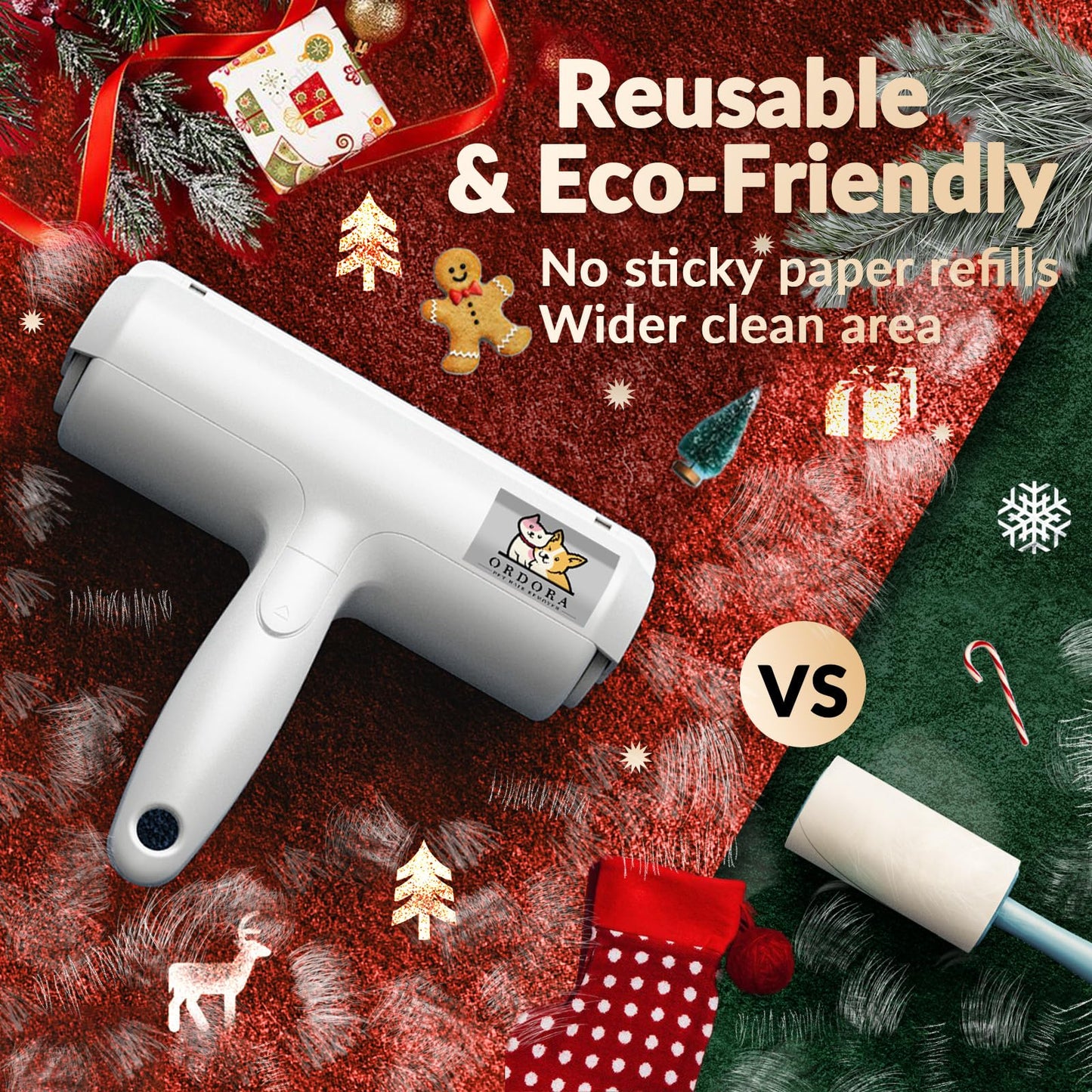 Ordora Pet Hair Removal Tool：Reusable Lint Roller for Pet Hair - Portable Pet Hair Remover - Dog and Cat Hair Remover for Couch, Furniture, Carpet, Clothes and Car Seat