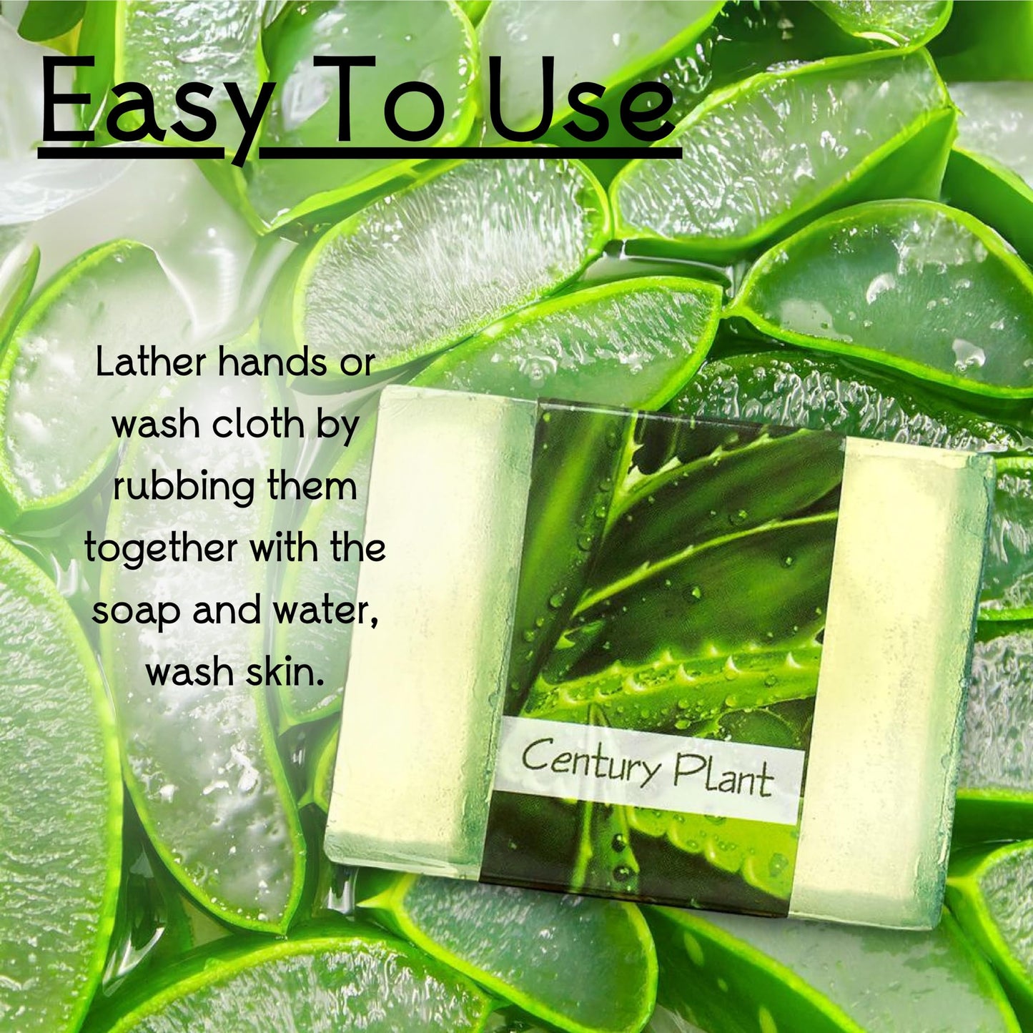 Glycerin Bar Soap Century Plant Scent - Natural, Vegan-Friendly, Hypoallergenic - Moisturizing and Hydrating with 100% Vegetable Glycerin - Sulfate-Free, Paraben-Free, Chemical-Free - 4.5 oz