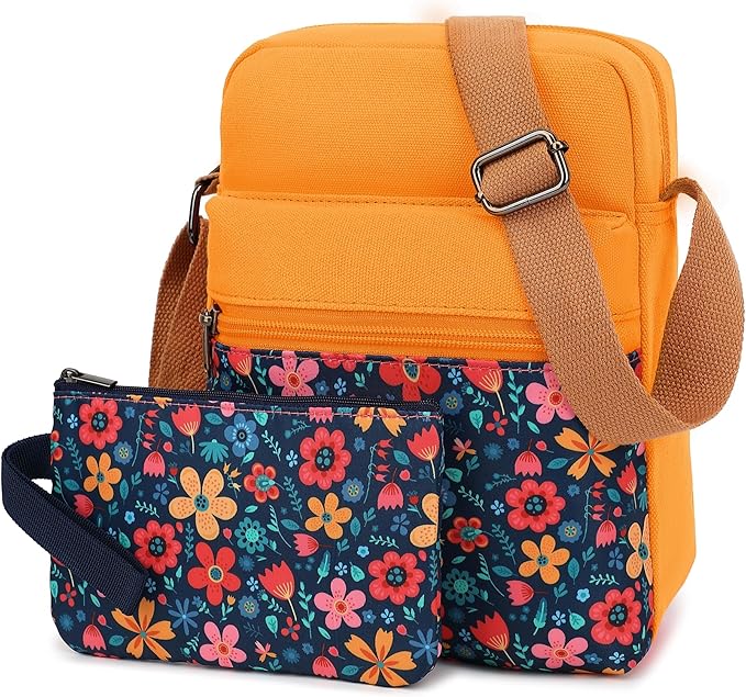 Leaper Girls Crossbody Purses for Kids 2 PCS Cross Body Bag Women Messenger Bag Girls Canvas Bag Cross Body Purse Set