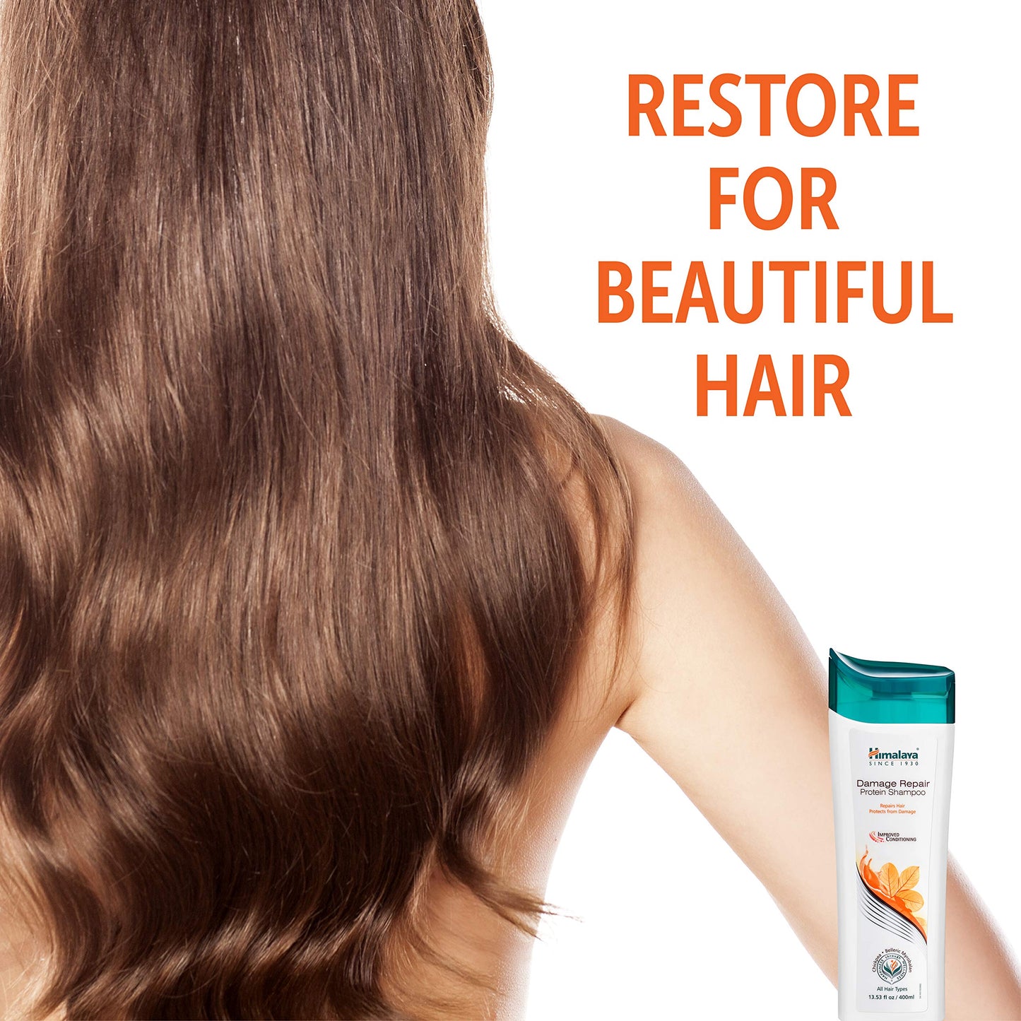 Himalaya Damage Repair Protein Shampoo, 2 Pack (13.53 Fl Oz / 400ml each) for Dry, Frizzy Hair, Repairs and Protects from Damage, Aloe Vera, Sesame Oil, Moisturizing, Unisex