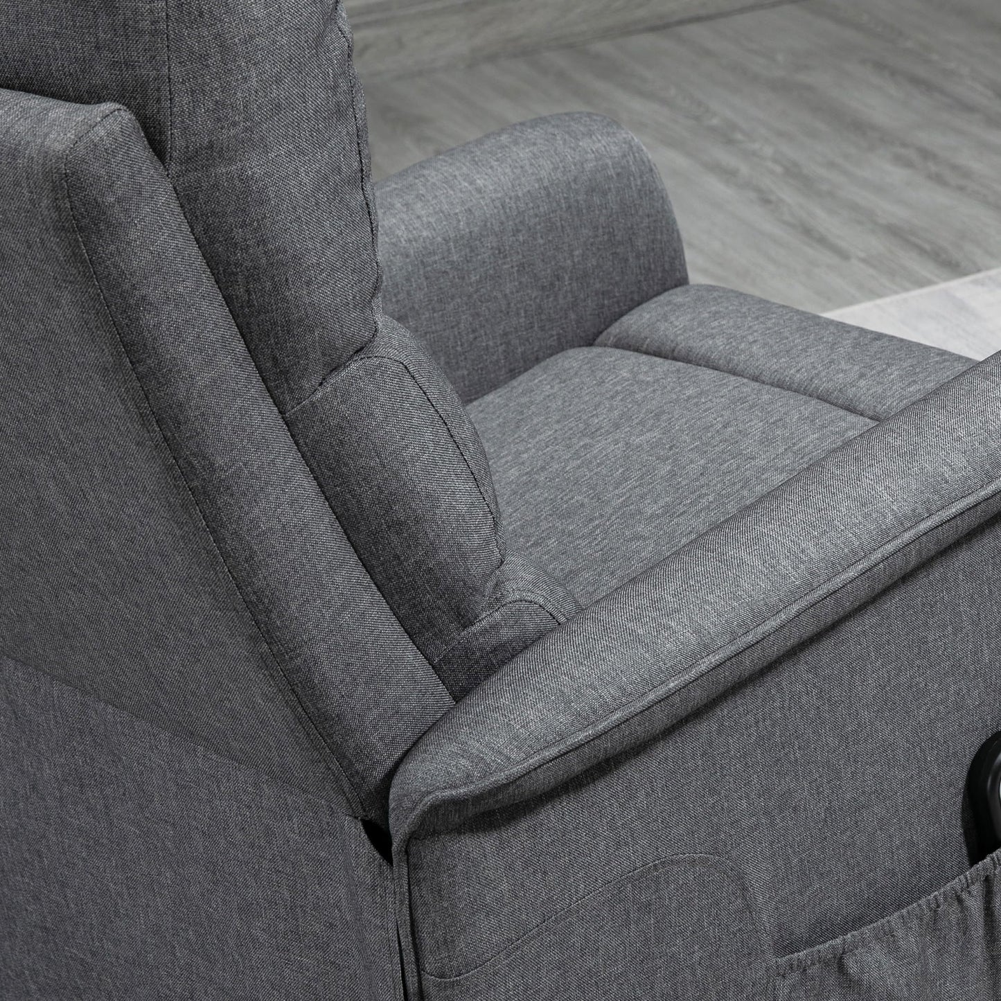 HOMCOM Power Lift Recliner Chair for Elderly, Easy Assembly, Fabric Lift Chair for Adults, Recliner Sofa with Remote Control, Side Pockets for Living Room, Gray