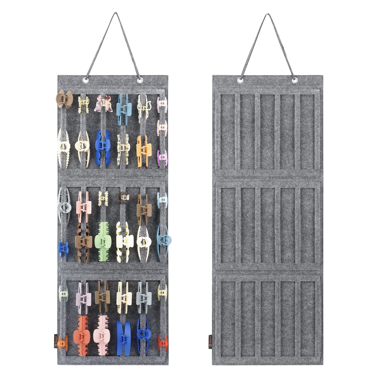 Hanging Hair Claw Clips Holder for Women, Claw Hair Clips Storage Organizer for Lady, Hair Banana Barrettes and Butterfly Jaw Clips Display Stand Holder. (Light grey)