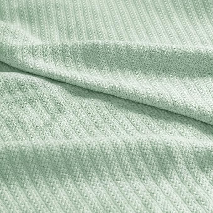 Madison Park Liquid Cotton Luxury Blanket Premium Soft Cozy 100% Ring Spun Cotton For Bed , Couch or Sofa, King, Sea Foam