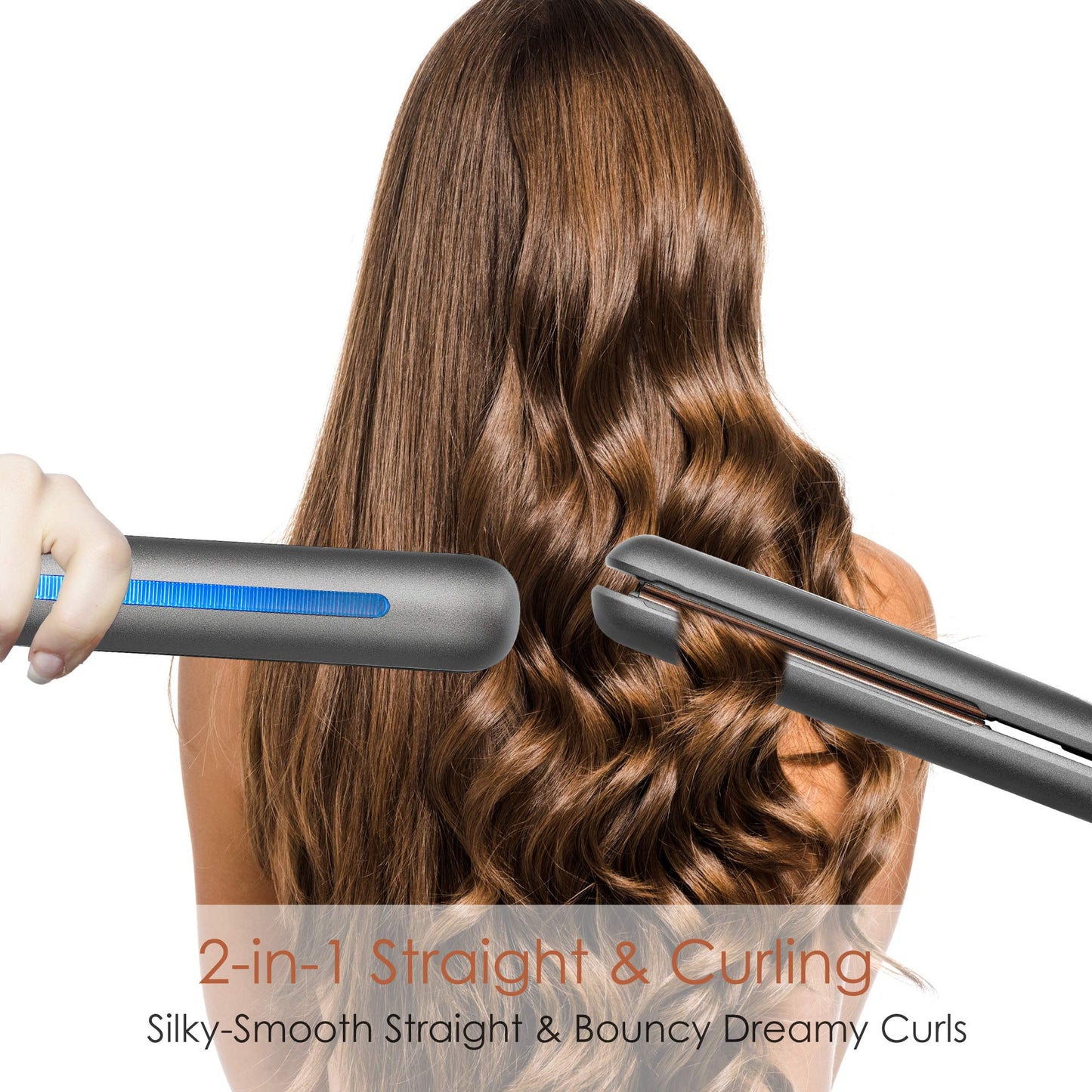 NITION Salon Hair Flat Iron and Hair Dryer with Diffuser/Comb Set