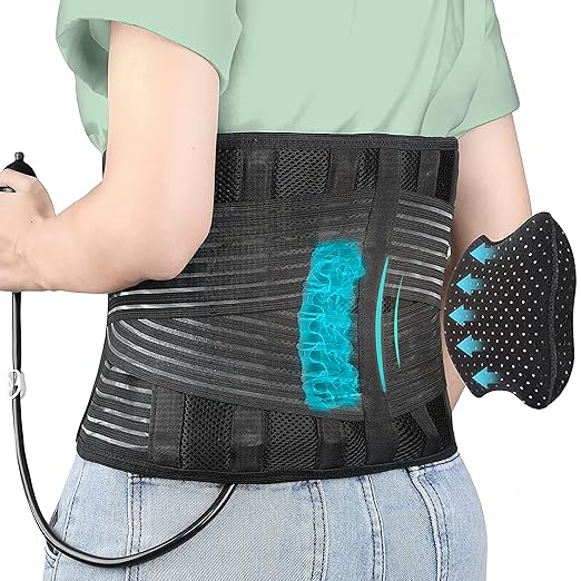 DARLIS Plus Size Back Brace with Inflatable Lumbar Pad - Extra Support for Lower Back Pain Relief, Herniated Disc, Sciatica - Back Support Belt for Big, Heavy, Overweight Women, Men (Fits 2XL, 3XL)