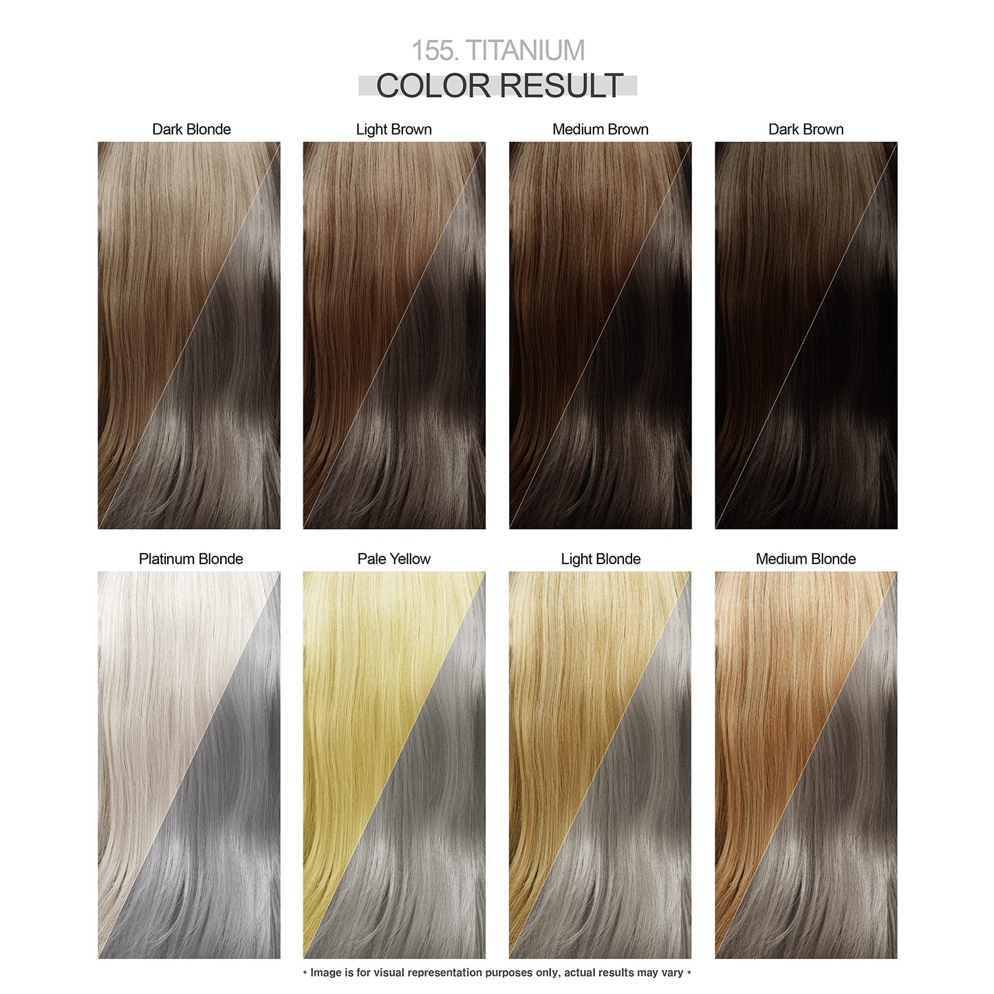 Adore Semi Permanent Hair Color - Vegan and Cruelty-Free Silver Hair Dye - 4 Fl Oz - 155 Titanium (Pack of 2)