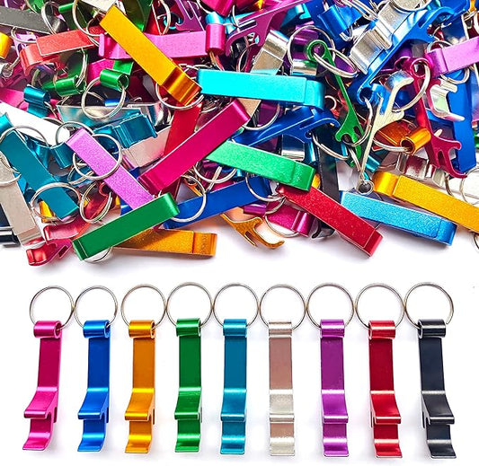 200pc Colored Aluminum Bottle Opener Keychain, Claw Beverage Opener for Kitchen/Wedding/Bar/Party